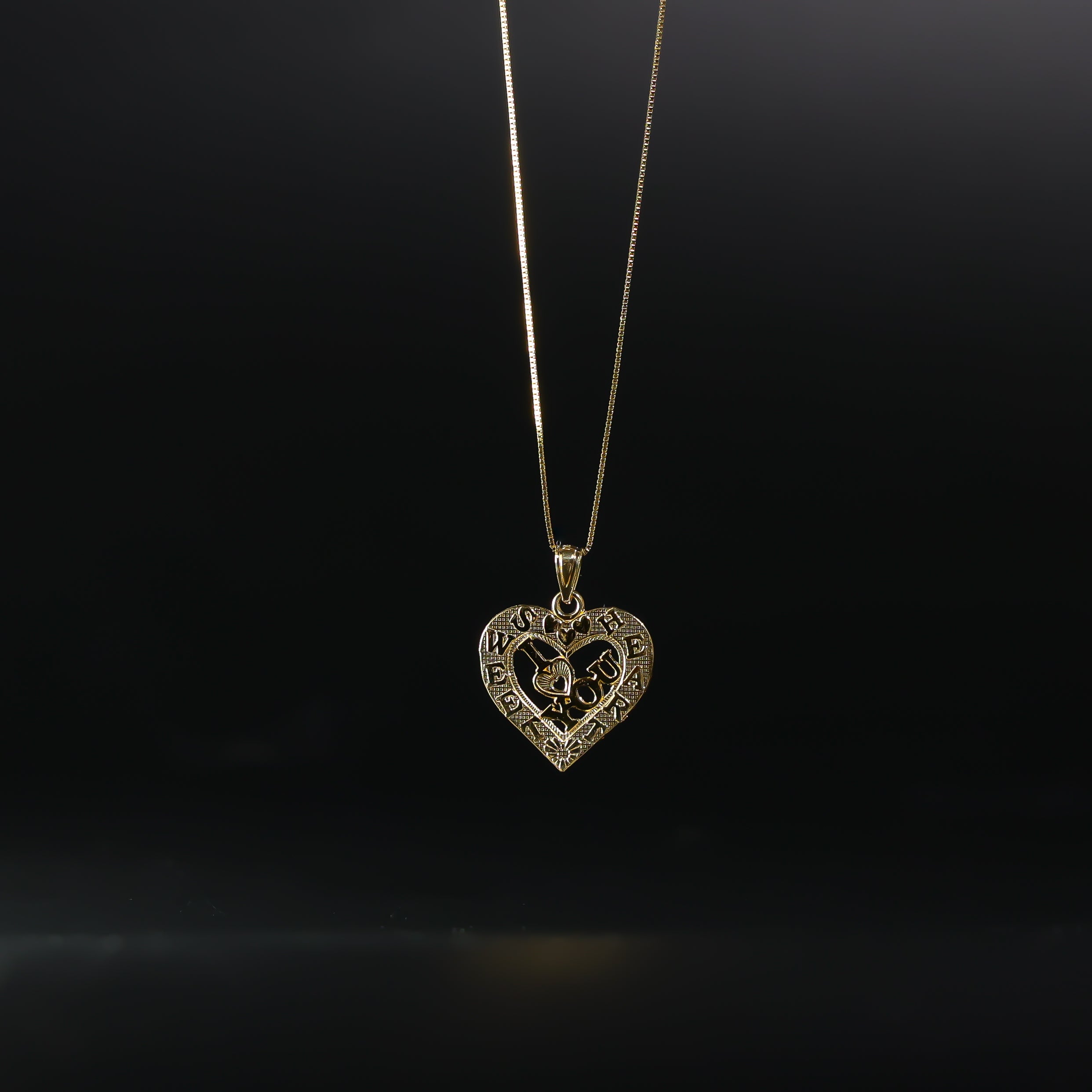 14K Gold I Love You Heart Pendant - Charlie & Co. Jewelry