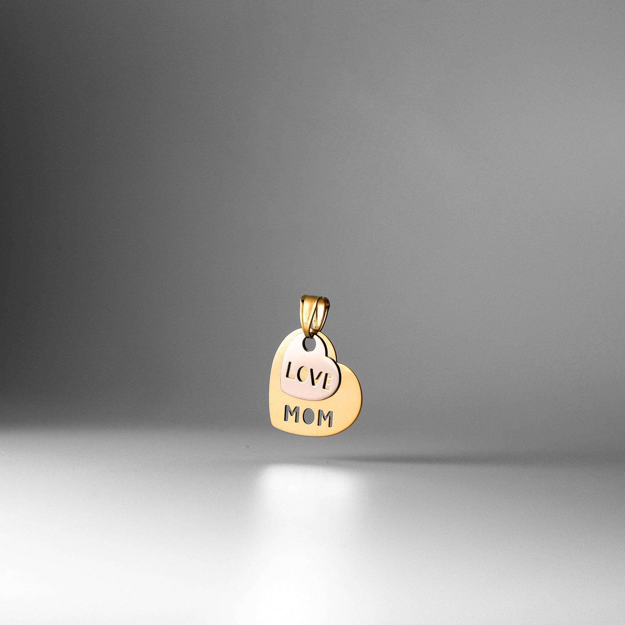 Gold Love Mom Hearts Pendant Medal Model-2391 - Charlie & Co. Jewelry