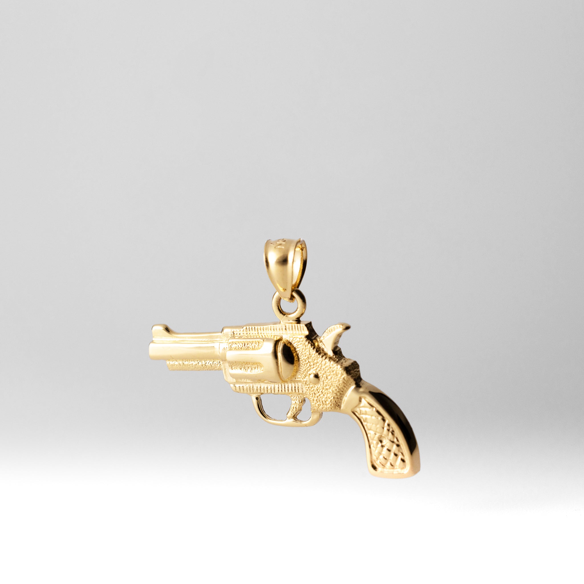 14K Gold Large Revolver Gun Pendant - Model 1578 - Charlie & Co. Jewelry