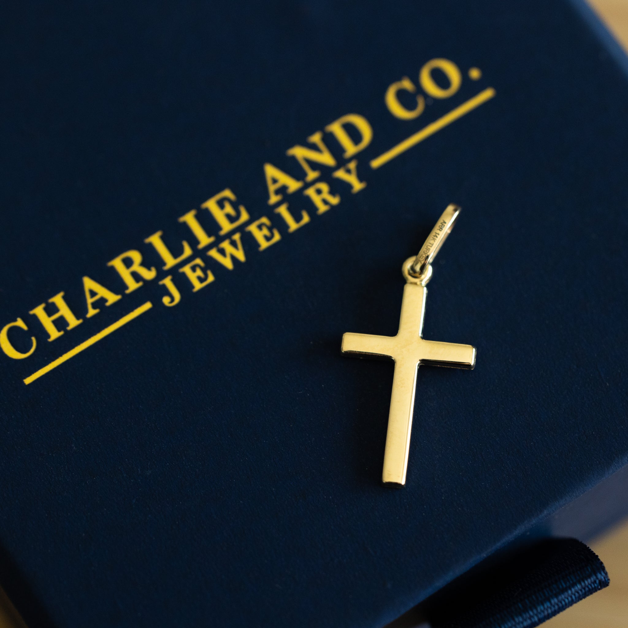 14K Gold Classic Plain Cross Pendant - Model K1171