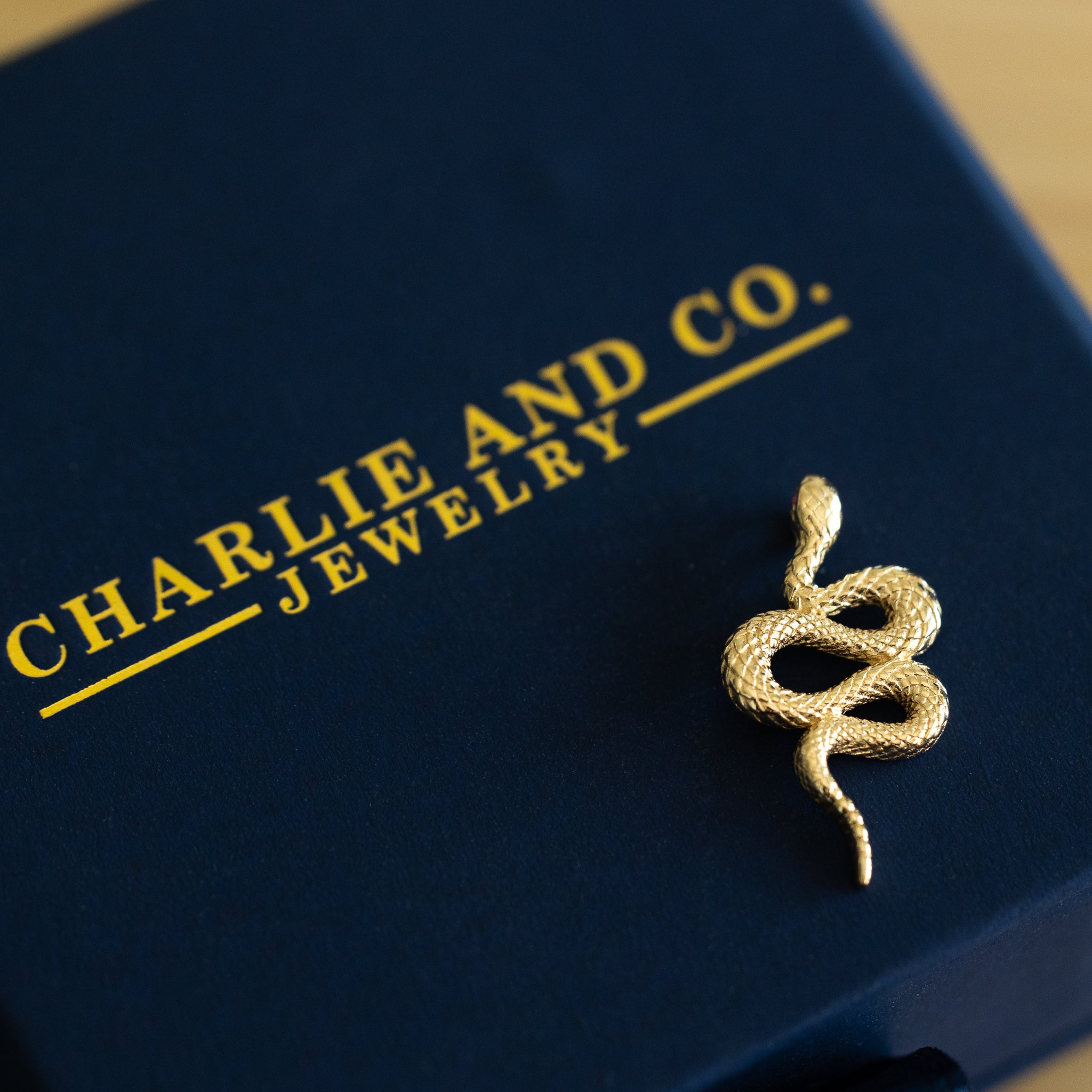 14K Gold Snake Pendant – Model PT3078