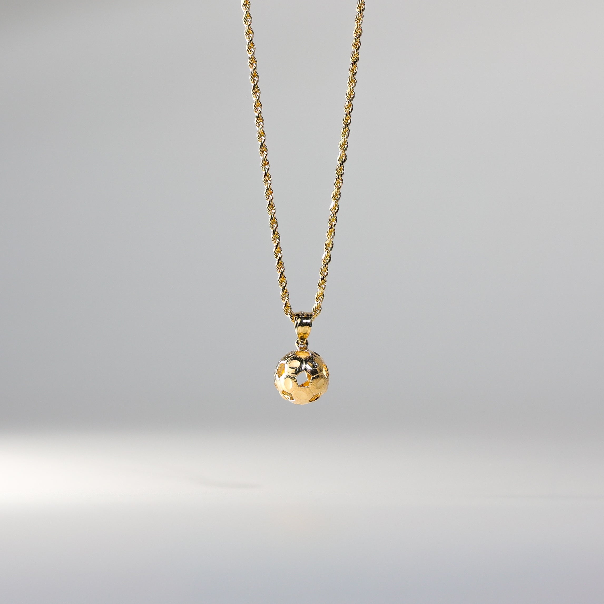 Gold Soccer Ball Pendant Model-1984 - Charlie & Co. Jewelry