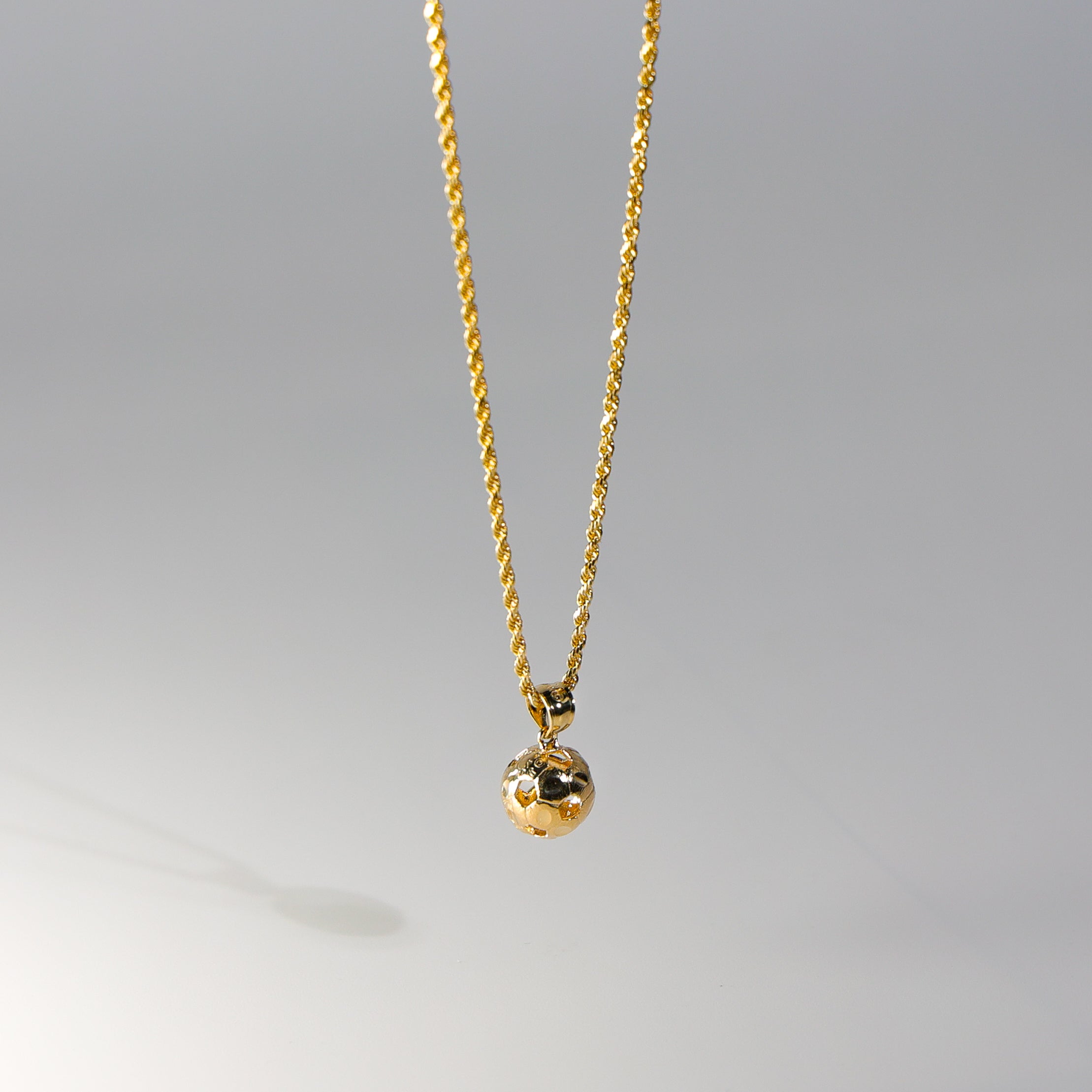 Gold Soccer Ball Pendant Model-1984 - Charlie & Co. Jewelry