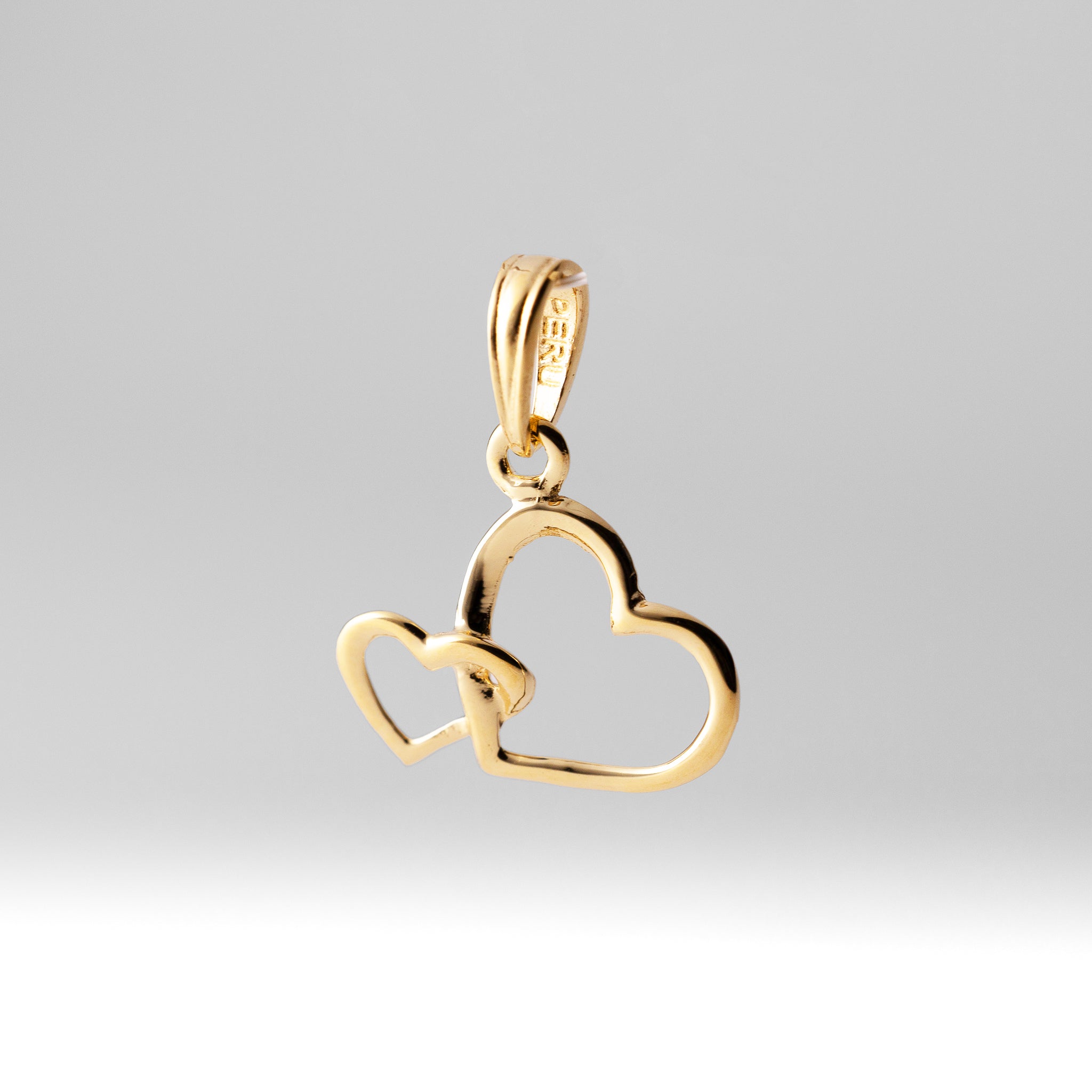 14K Gold Intertwined Double Heart Charm Model-M2128
