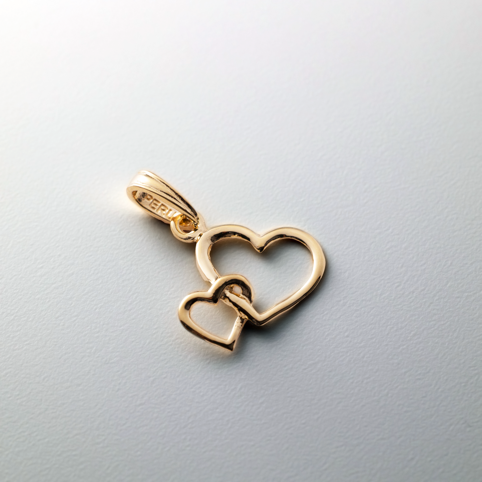 14K Gold Intertwined Double Heart Charm Model-M2128
