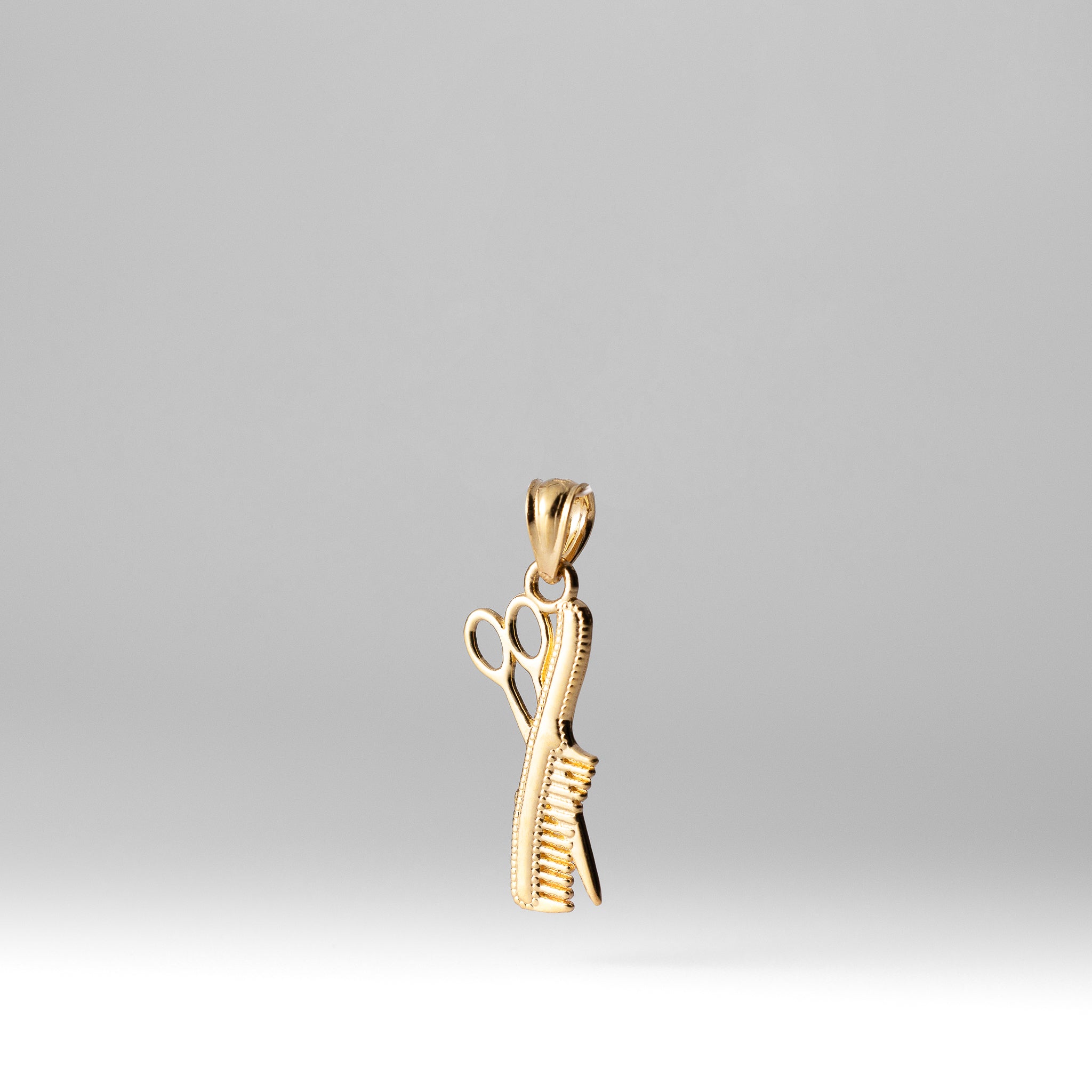 14K Gold Scissors And Comb Pendant - Model 1994