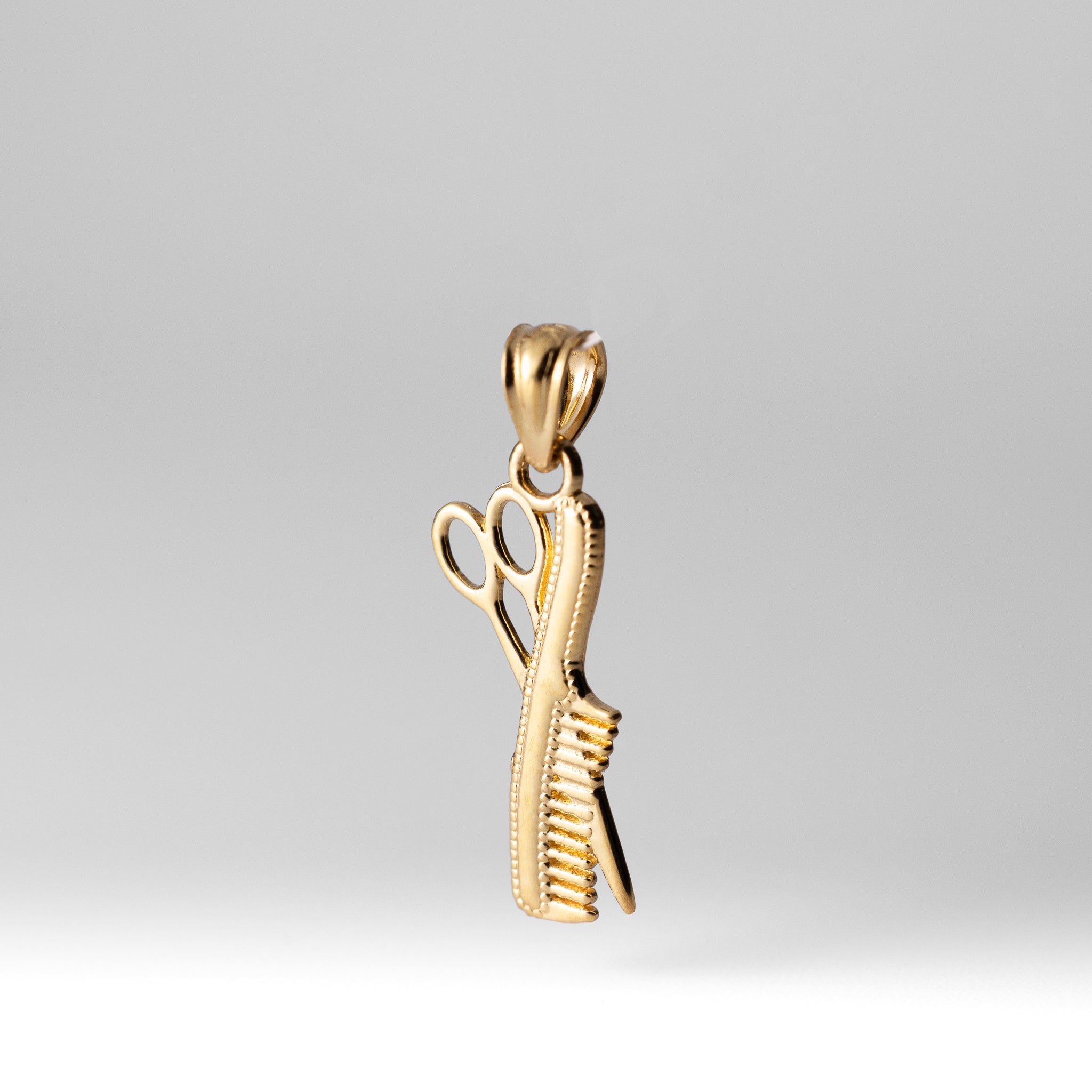 14K Gold Scissors And Comb Pendant - Model 1994
