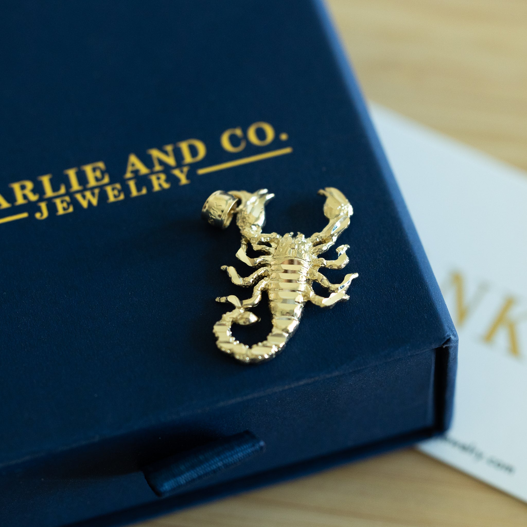 14K Gold Large Scorpion Pendant - Model 1585