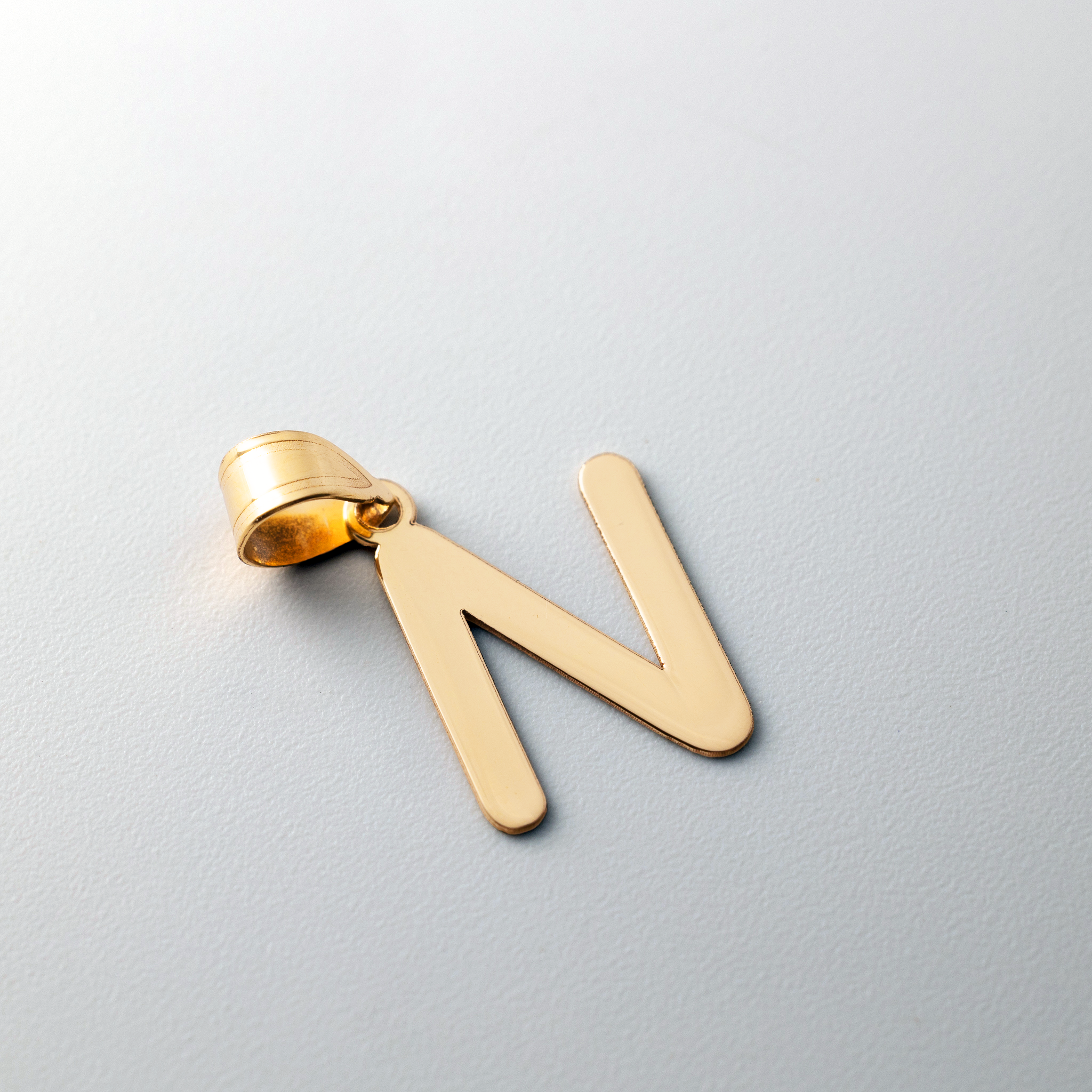 14K Gold Polished Letter 'N' Initial Charm - Model YC1441