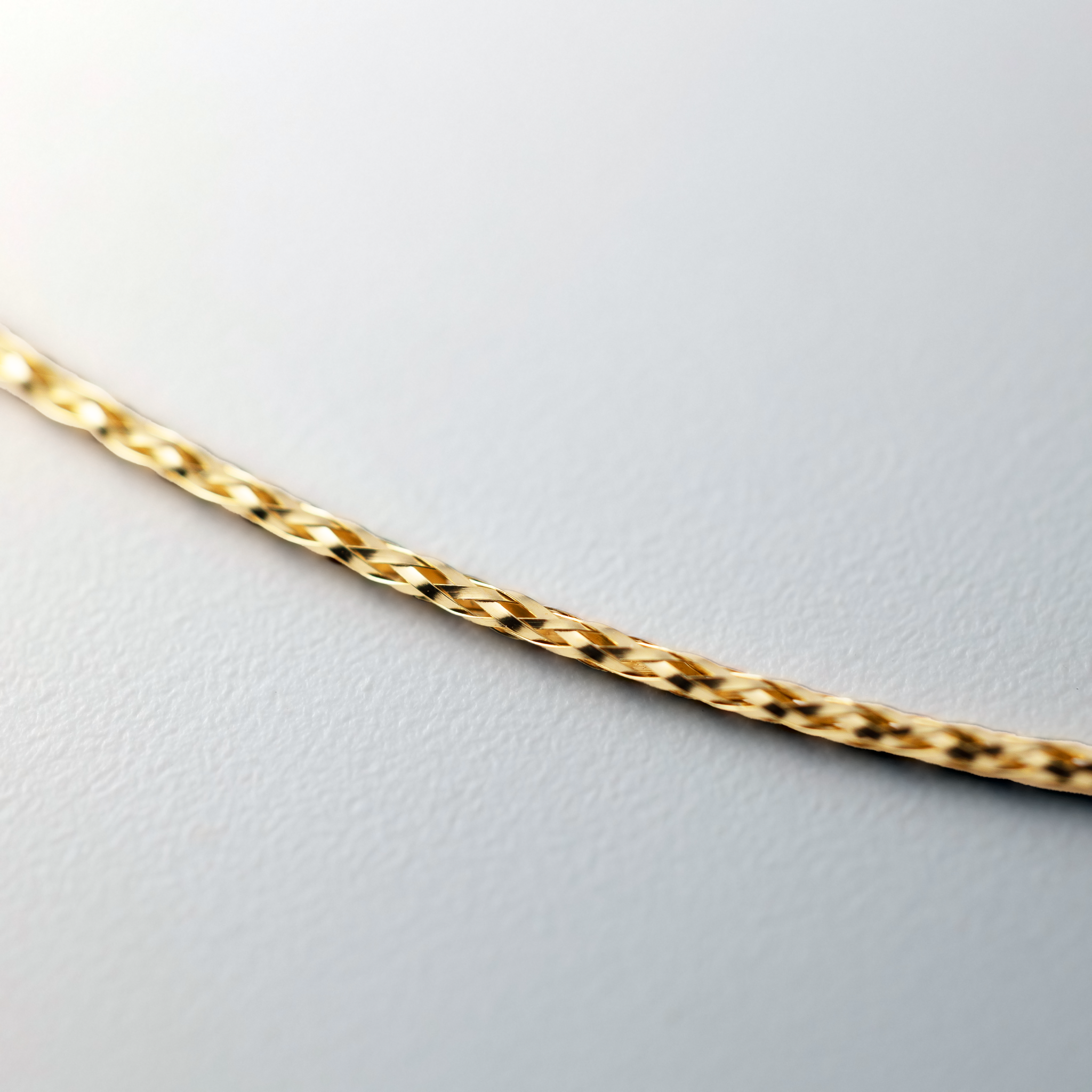14K Gold Sparkle Omega Necklace 1MM - Model NK13