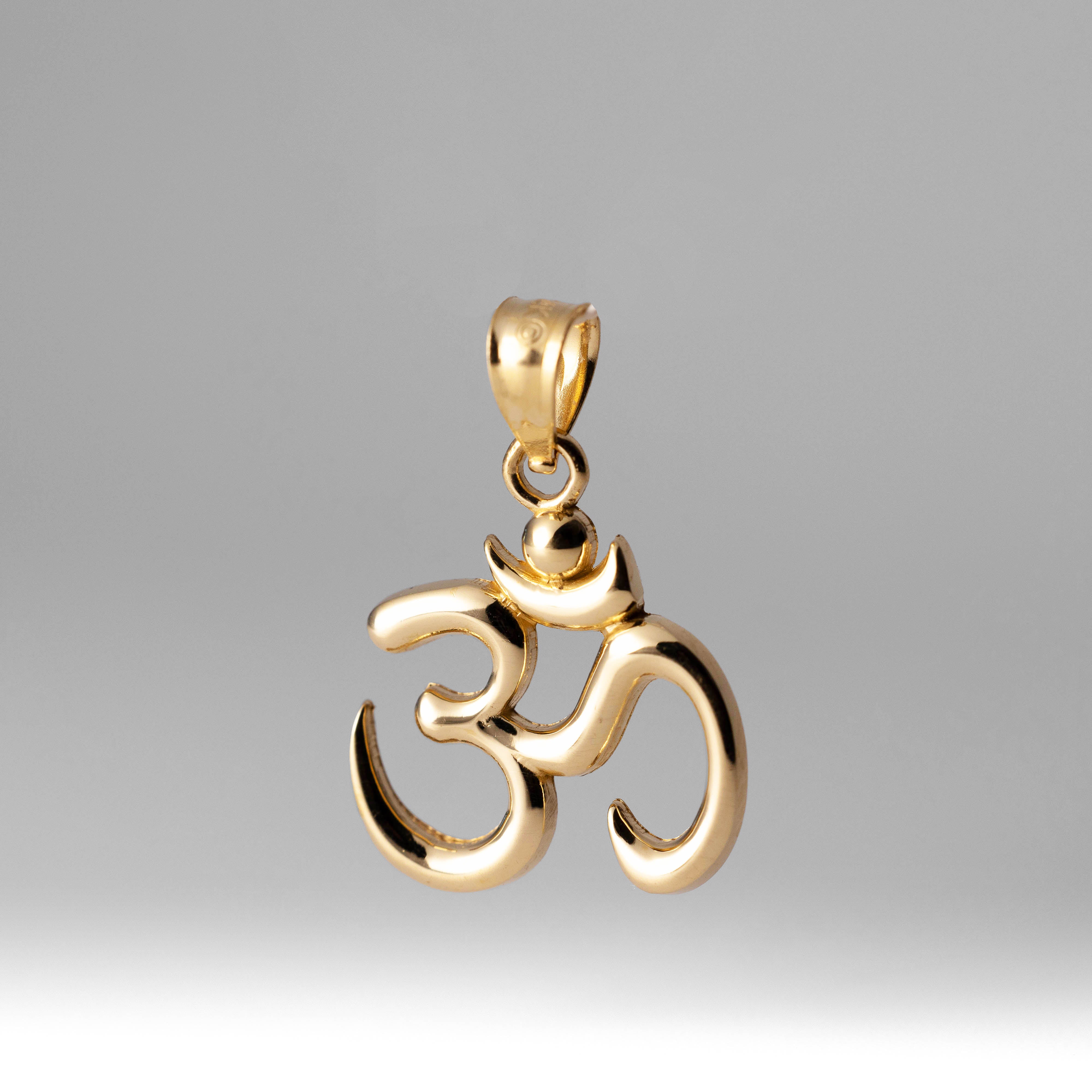 14K Gold Polished Om Charm Pendant - Model K5437