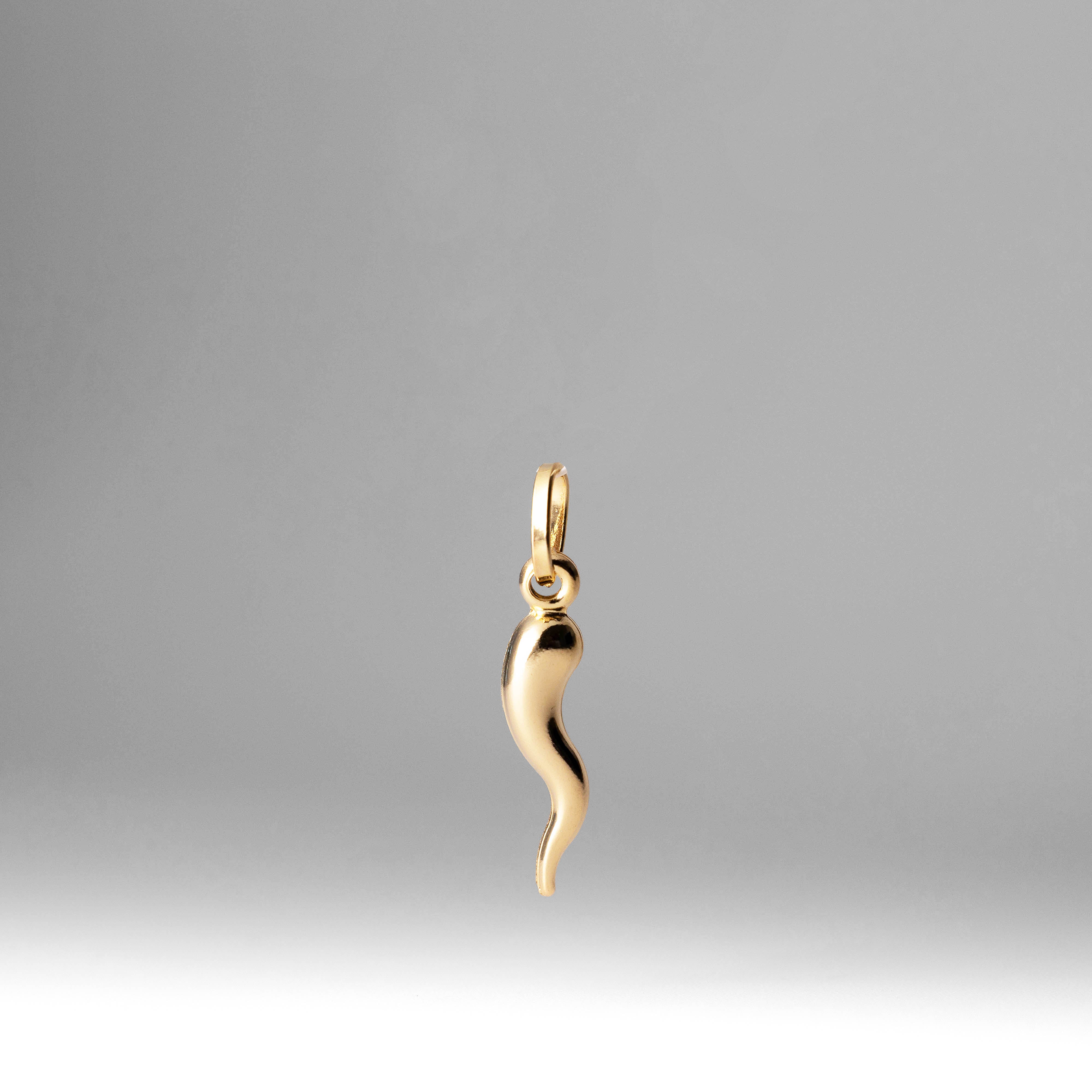 14K Gold Small Cornicello Italian Horn Pendant - Model 456 - Charlie & Co. Jewelry