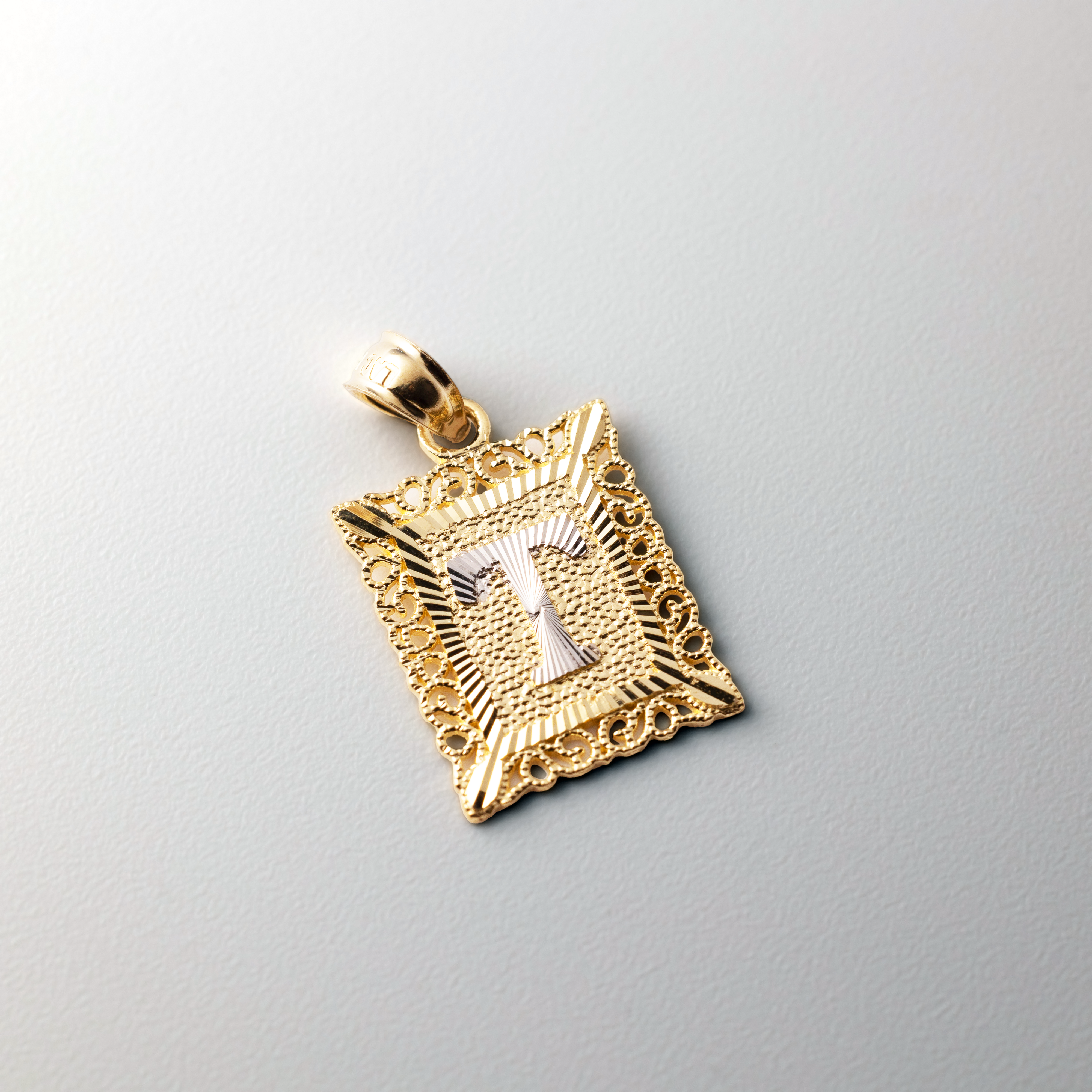 14K Gold Letter T Filigree Pendants | A-Z 14K Gold Pendants - Charlie & Co. Jewelry