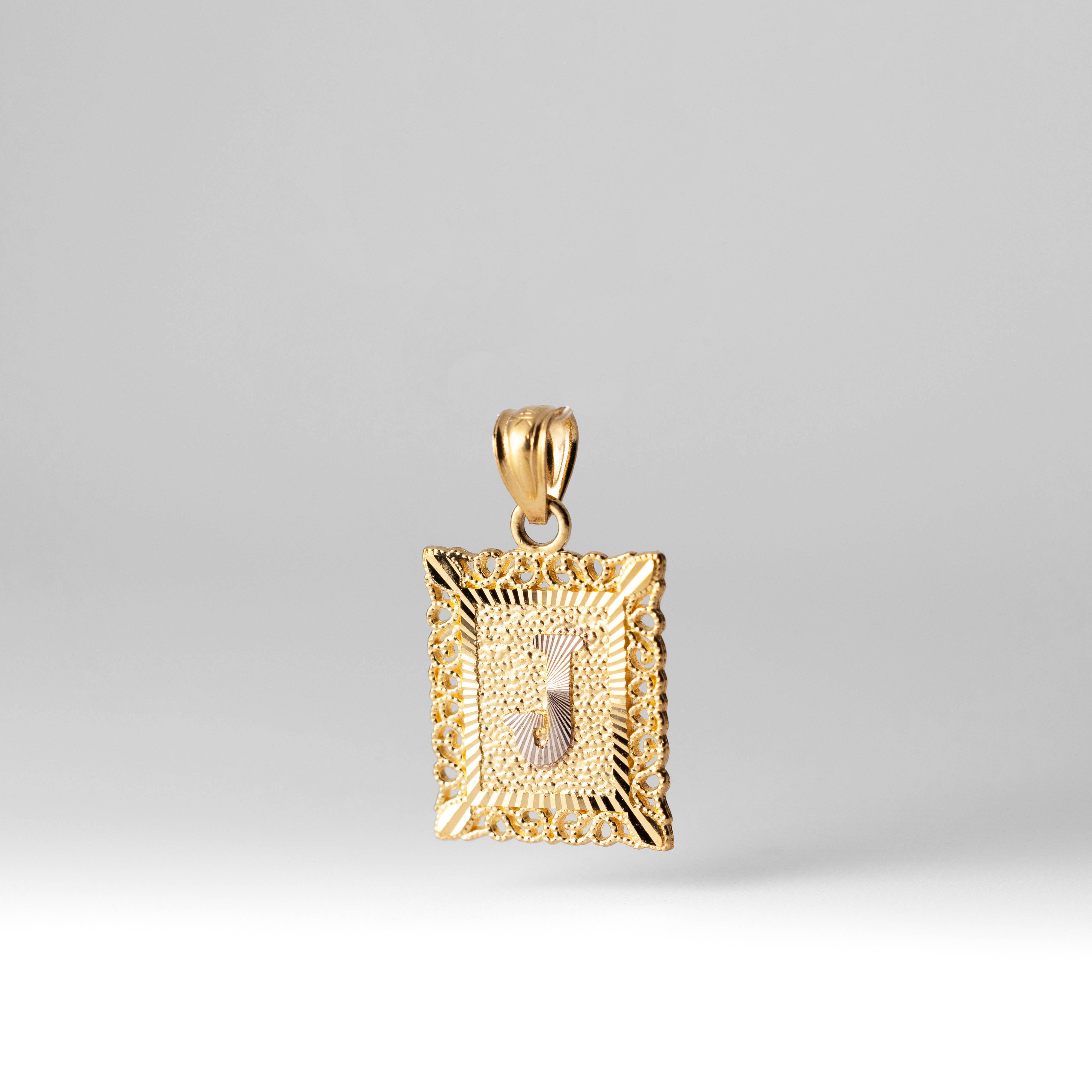 14K Gold Letter J Filigree Pendants | A-Z 14K Gold Pendants - Charlie & Co. Jewelry