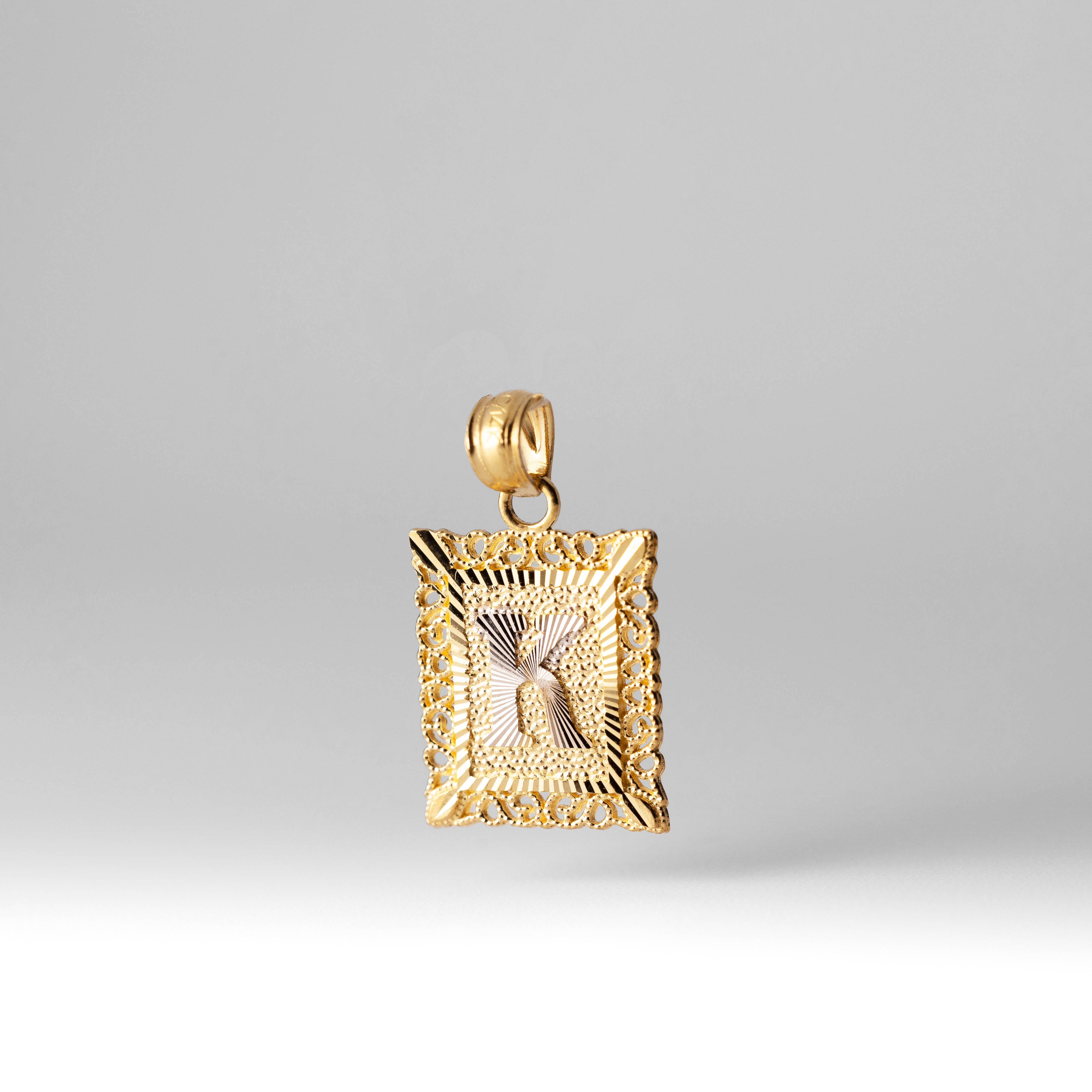 14K Gold Letter K Filigree Pendants | A-Z 14K Gold Pendants - Charlie & Co. Jewelry