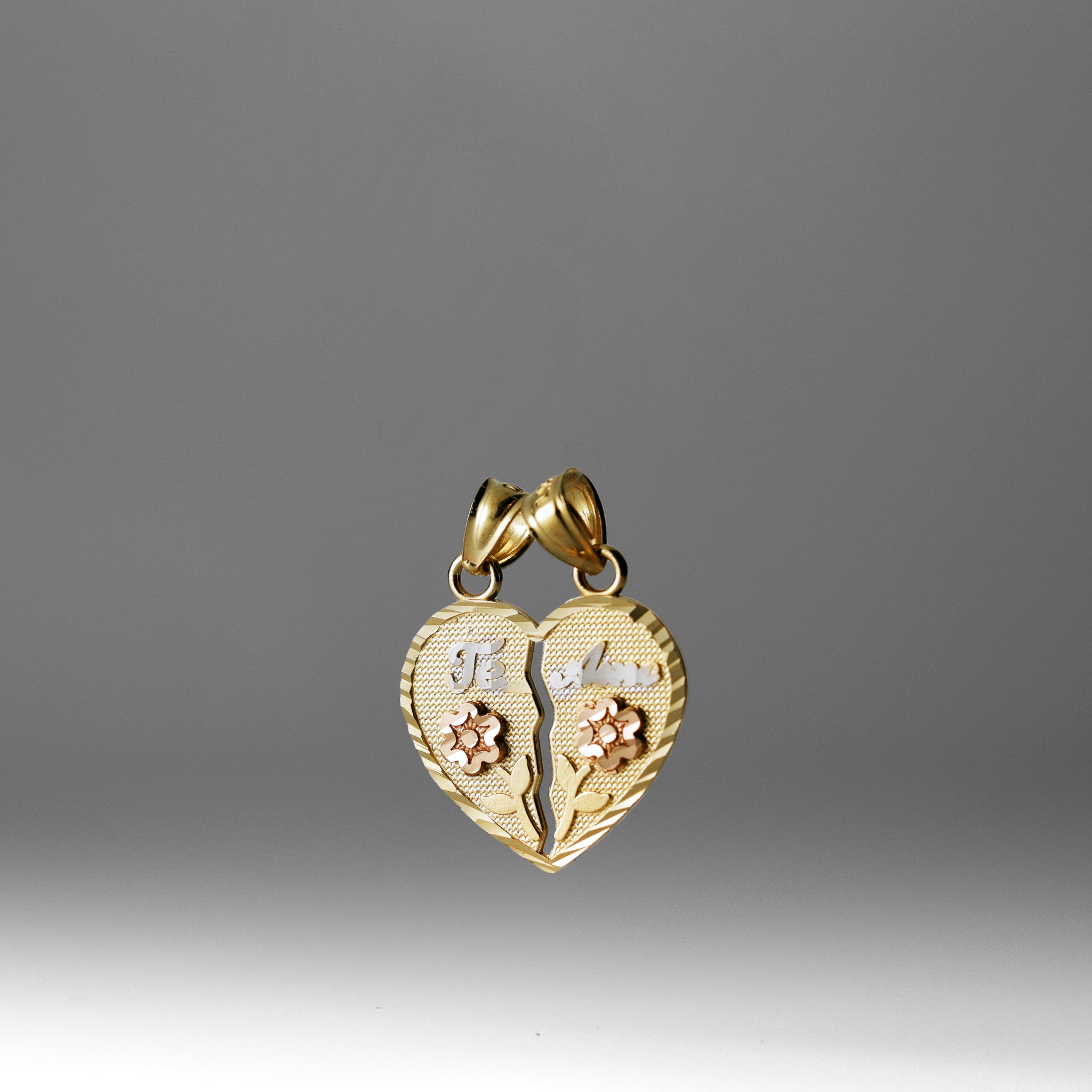 Solid Gold Te Amo Heart Pendant - Charlie & Co. Jewelry