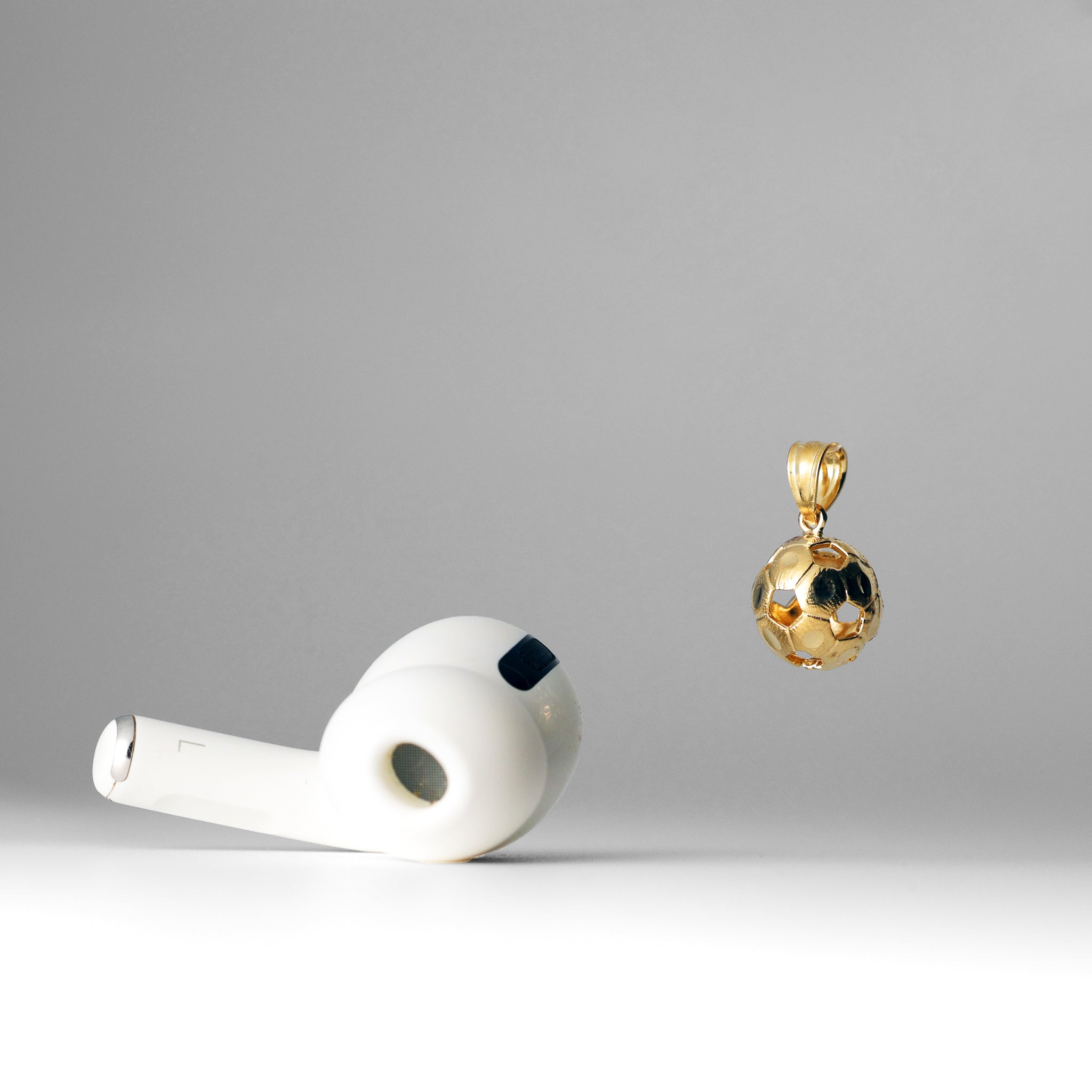 Gold Soccer Ball Pendant Model-1984 - Charlie & Co. Jewelry