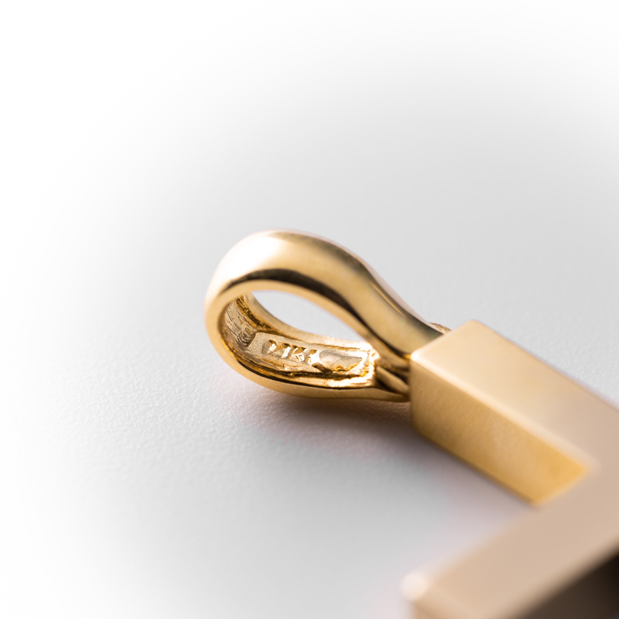 14K Gold Solid Block Cross Pendant - Charlie & Co. Jewelry