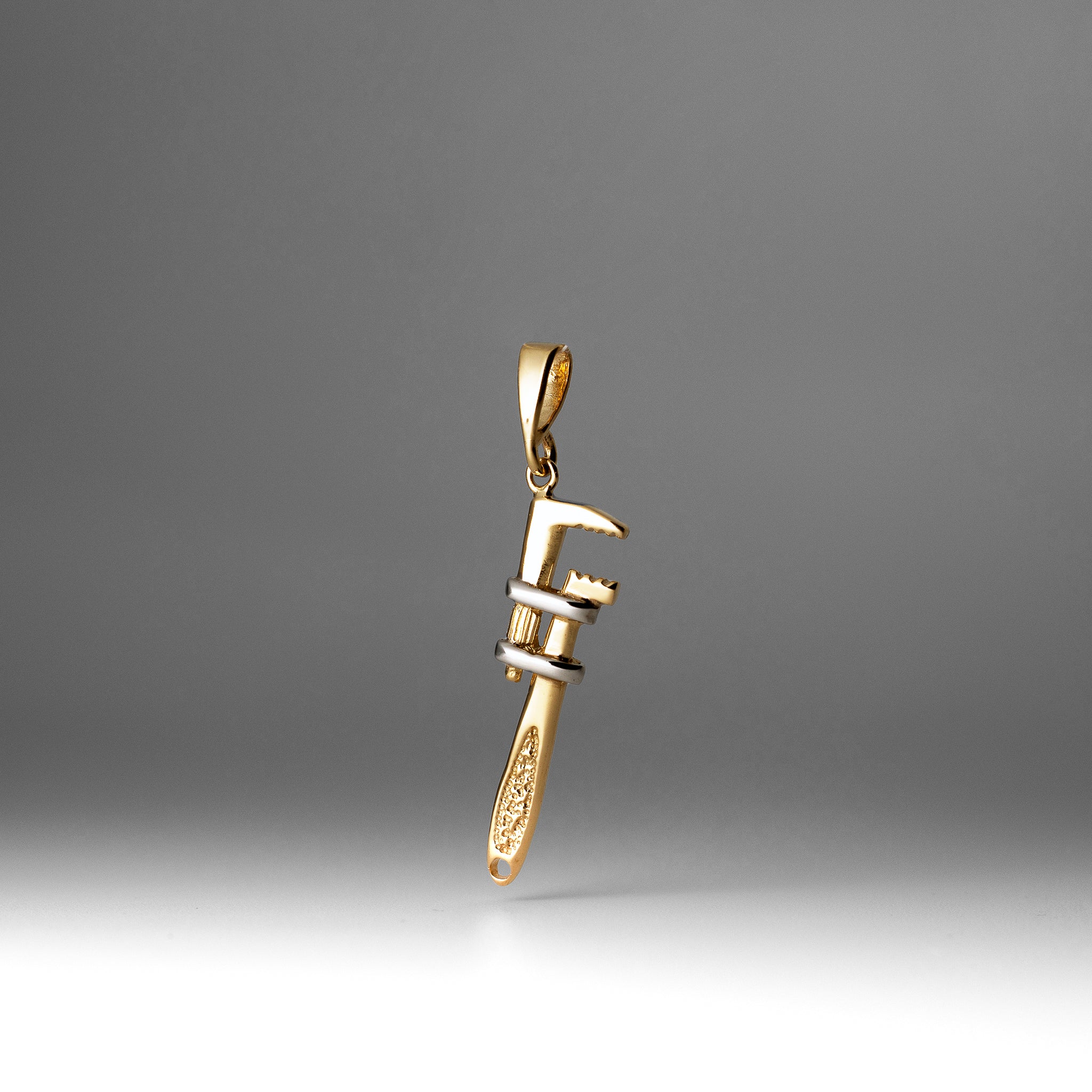 Gold 3-D Pipe Wrench Pendant Necklace Model-A2197 - Charlie & Co. Jewelry