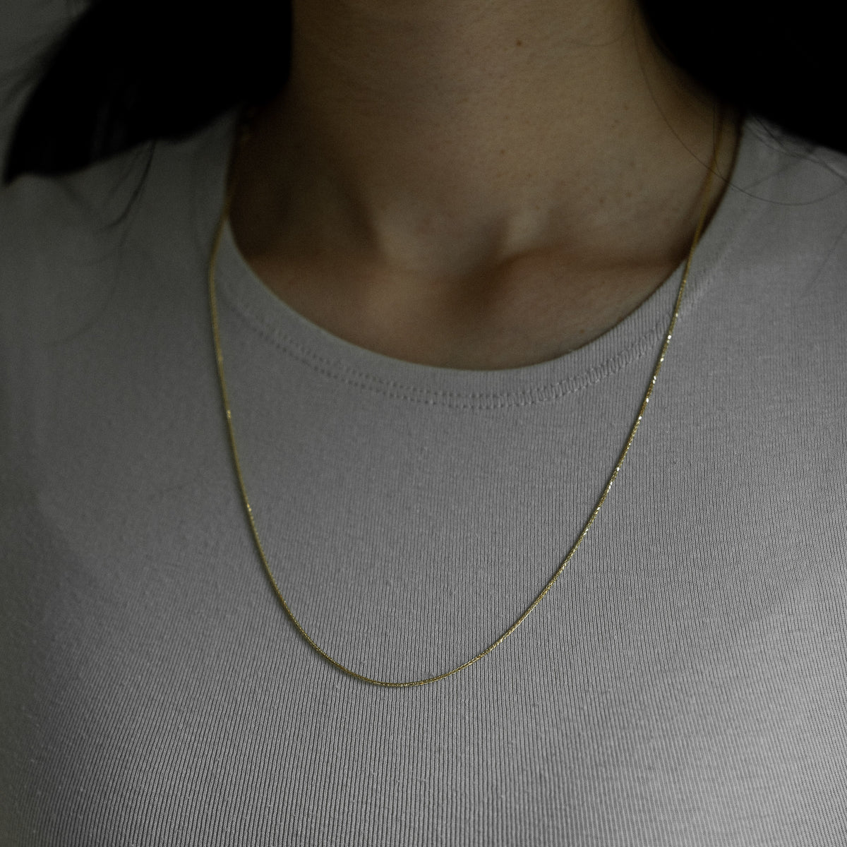 14K Gold 1mm Solid Wheat Link Chain - Model 0545