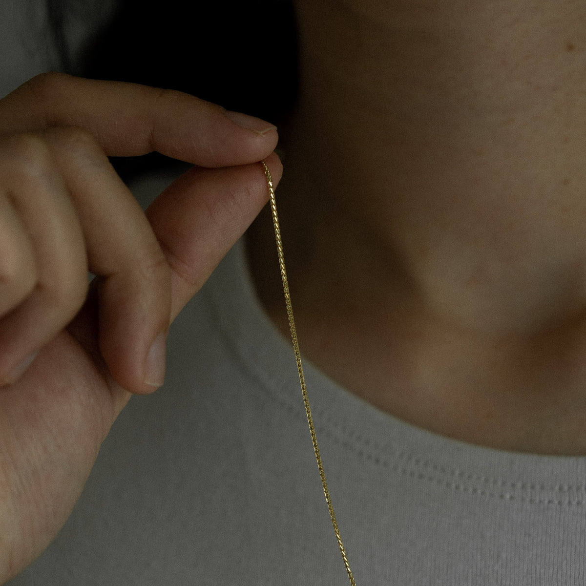 14K Gold 1mm Solid Wheat Link Chain - Model 0545