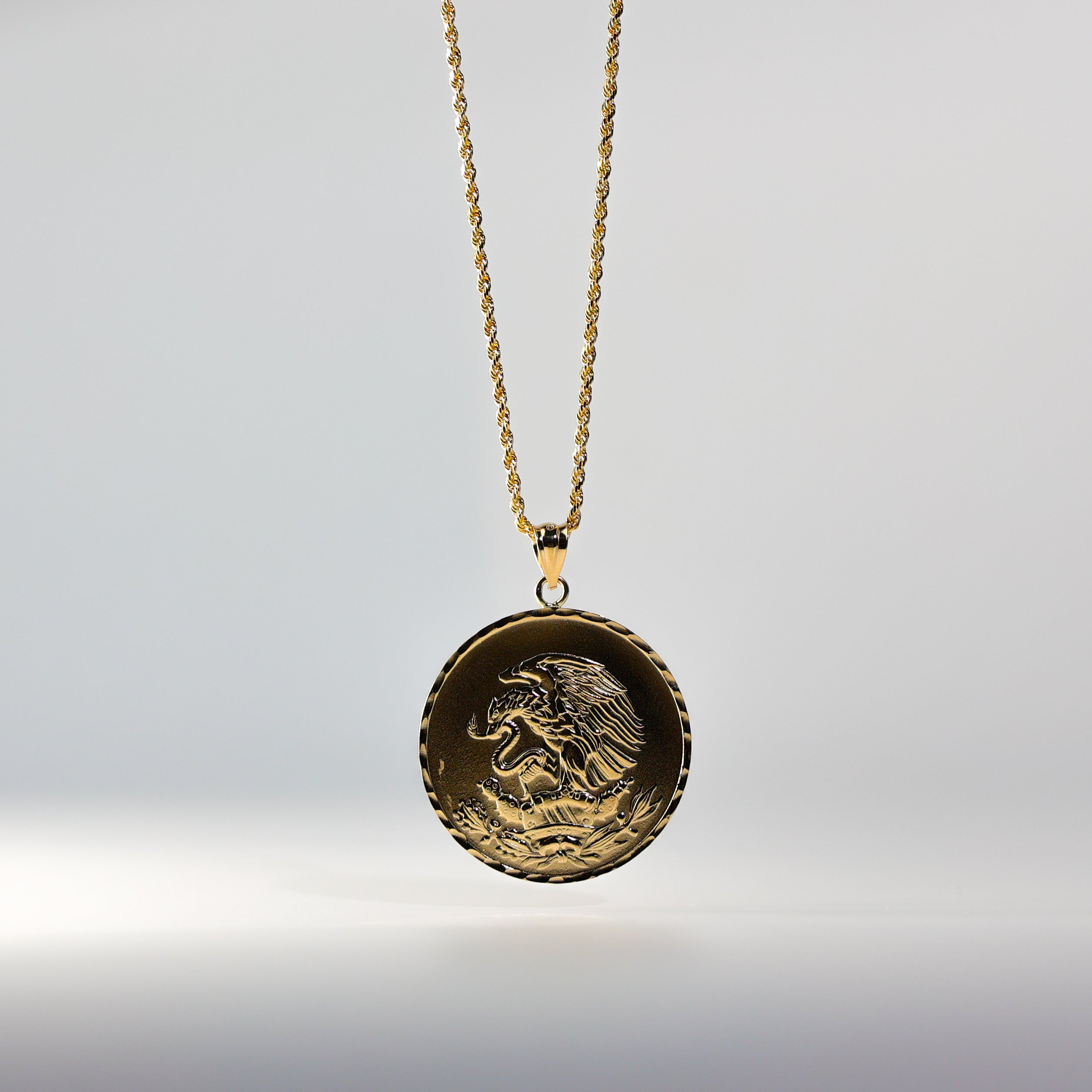 Gold Mexican Eagle Pendant Model-PT-1607 - Charlie & Co. Jewelry