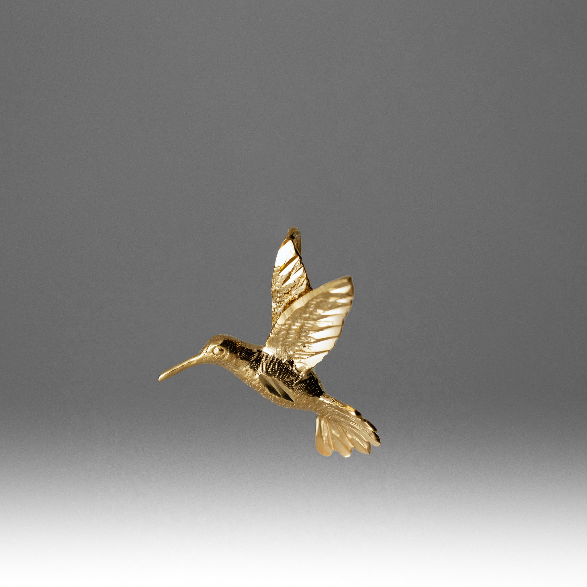 Gold Hummingbird Pendant Model-1696 - Charlie & Co. Jewelry