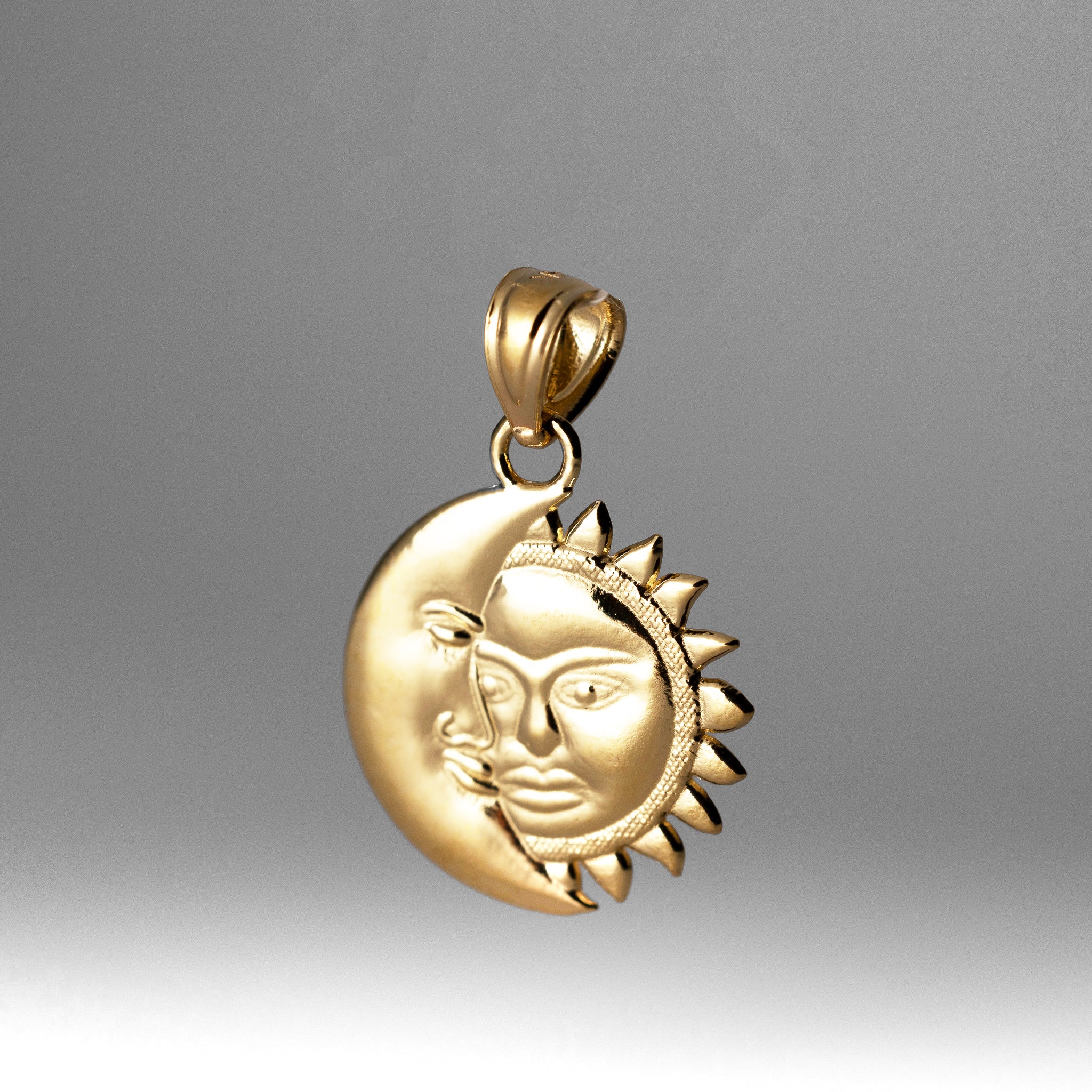 Gold Moon and Sun Pendant Model-1936 - Charlie & Co. Jewelry