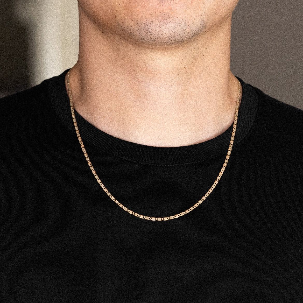 14K Gold 2.6mm Tri Colors Solid Valentino Chain - Model 0374