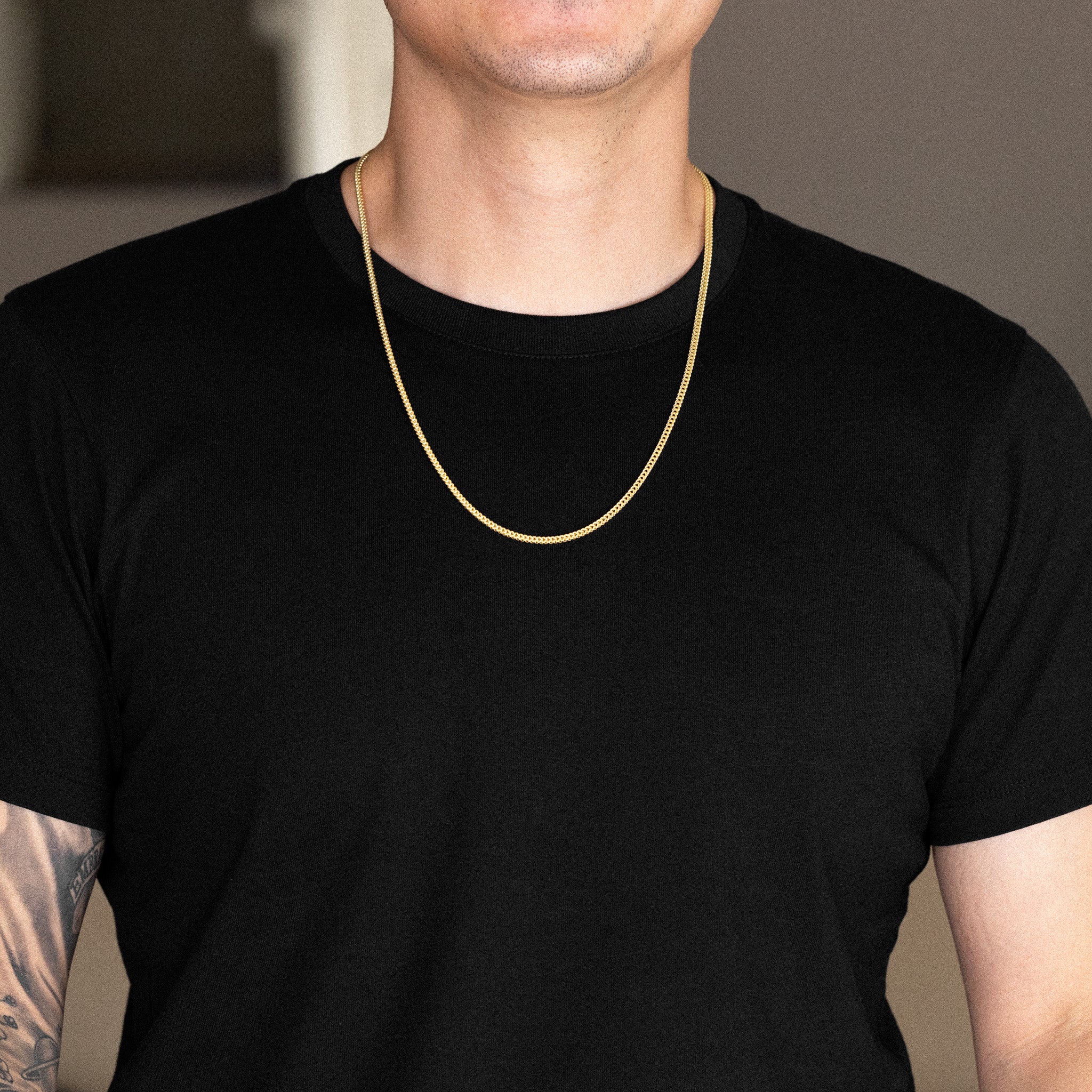 14K Gold 2.7mm Hollow Square Franco Chain - Model 0535