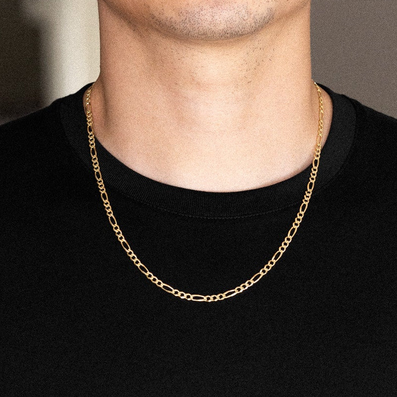 14K Gold 4mm Lightweight Figaro Chain - Model 0353