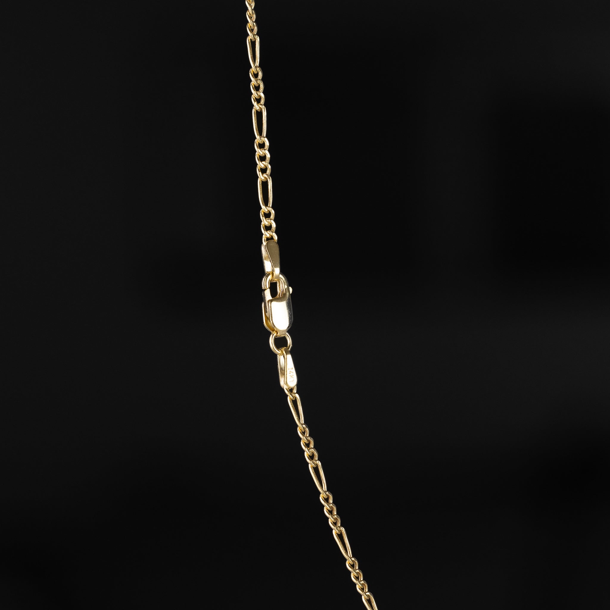 14k Gold 2.1mm Hollow Figaro Chain - Model CH-0159