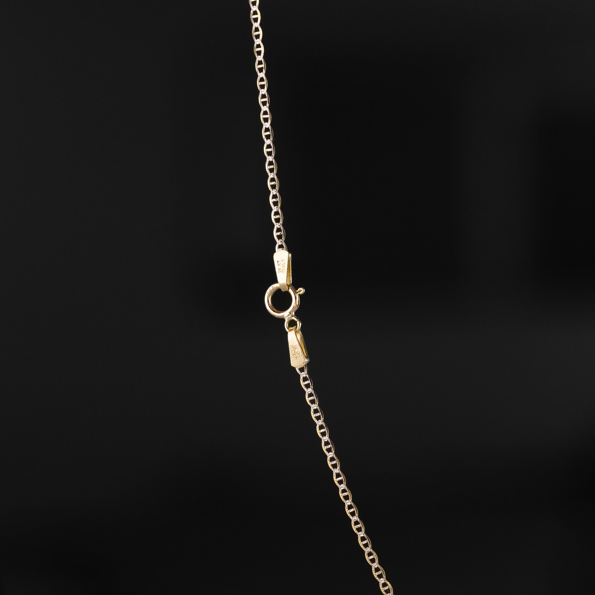14k Gold 1.5mm Two-Tone Flat Mariner Chain - Model CH-0270