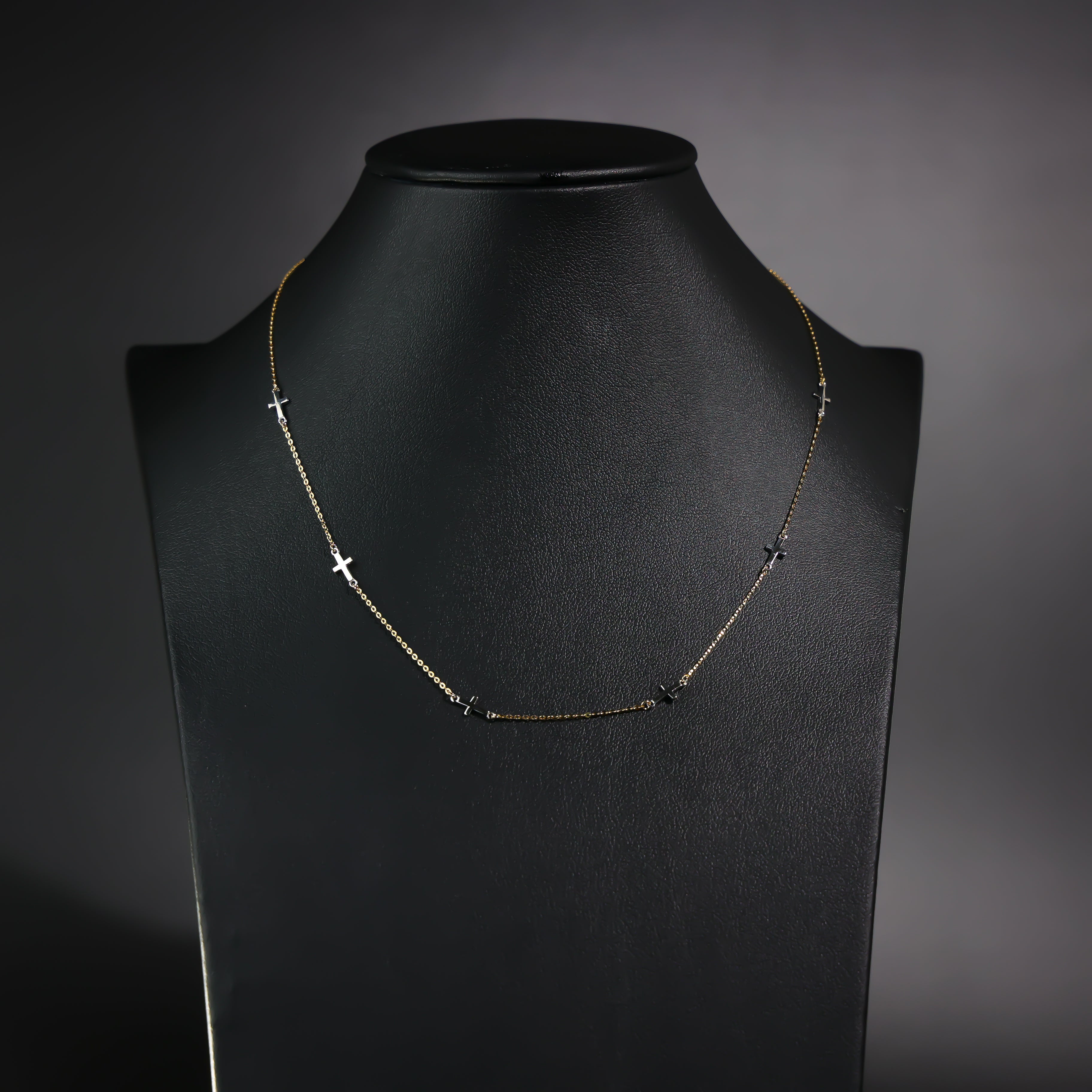 14K Gold Multiple Crosses Necklace Model-NK0215 - Charlie & Co. Jewelry