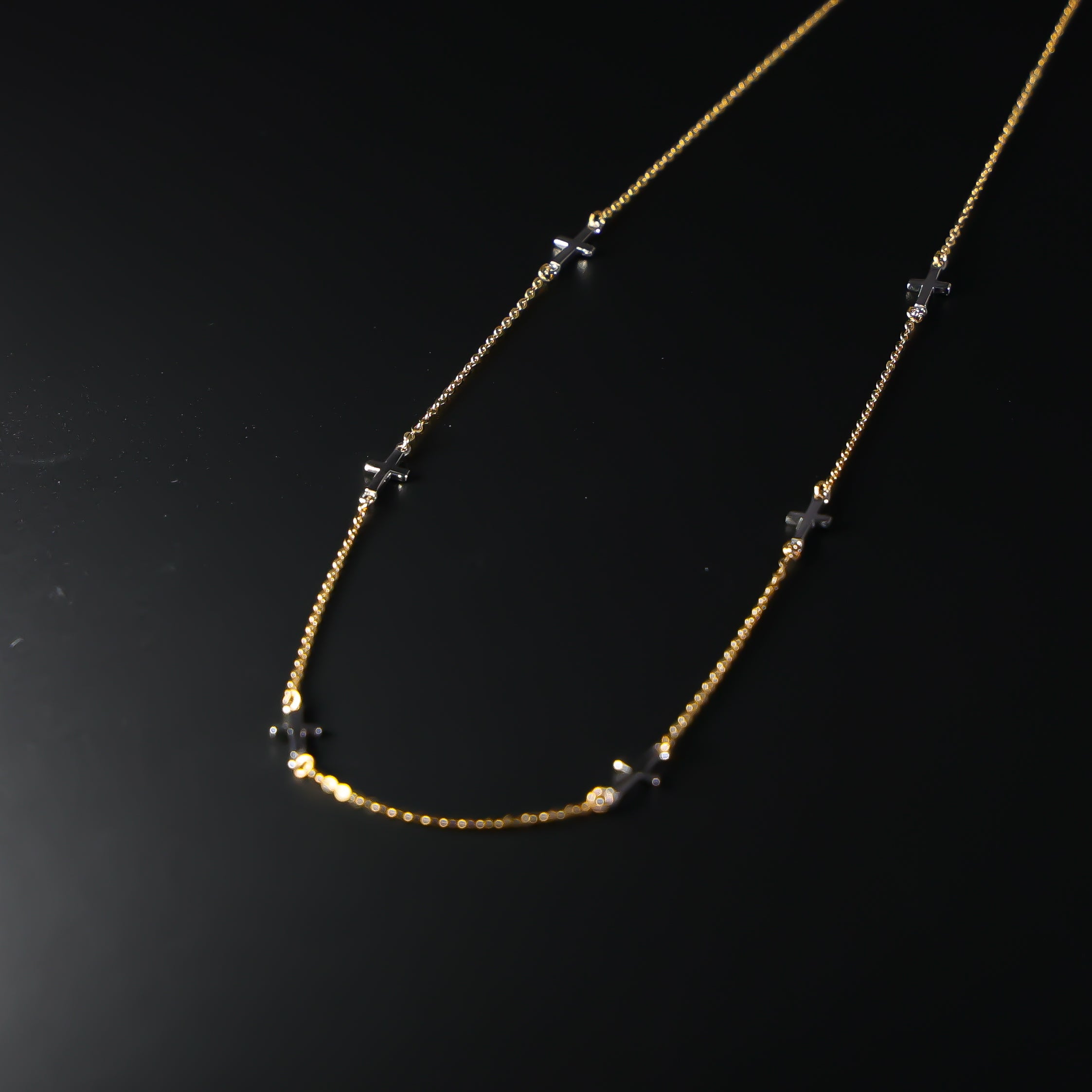 14K Gold Multiple Crosses Necklace Model-NK0215 - Charlie & Co. Jewelry