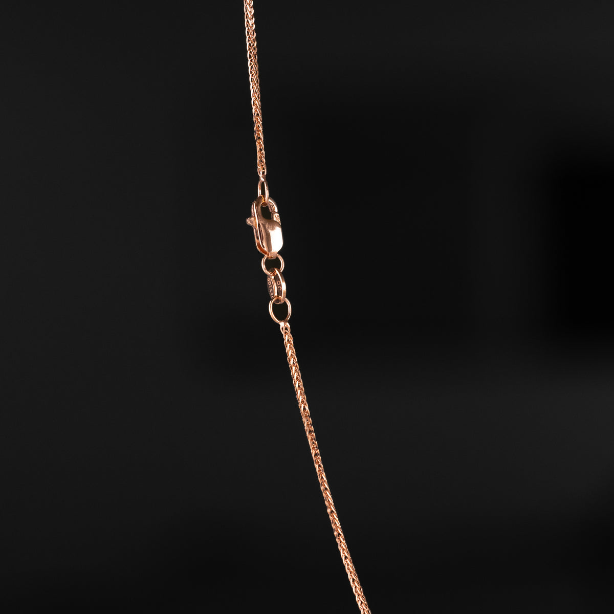 14k Rosegold Gold 0.8mm Sq Dc Wheat Chain - Model CH-0553