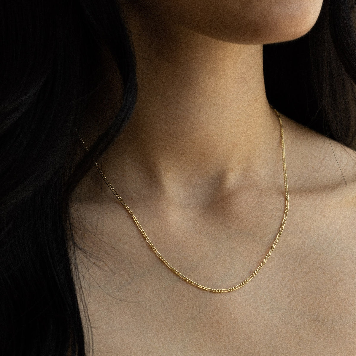 14k Gold 2.1mm Hollow Figaro Chain - Model CH-0159