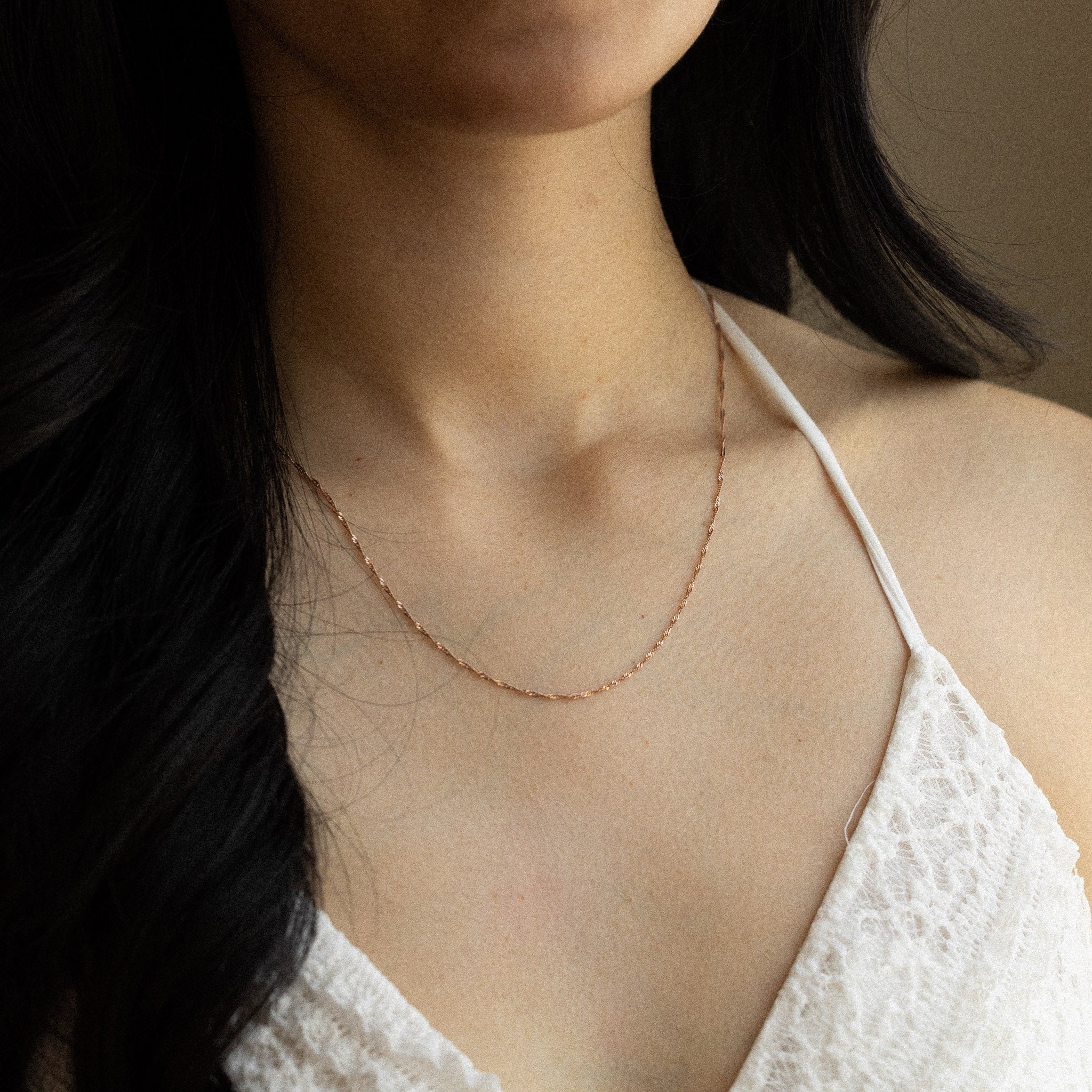 14k Rosegold 1.1mm Singapore Chain - Model CH-0557