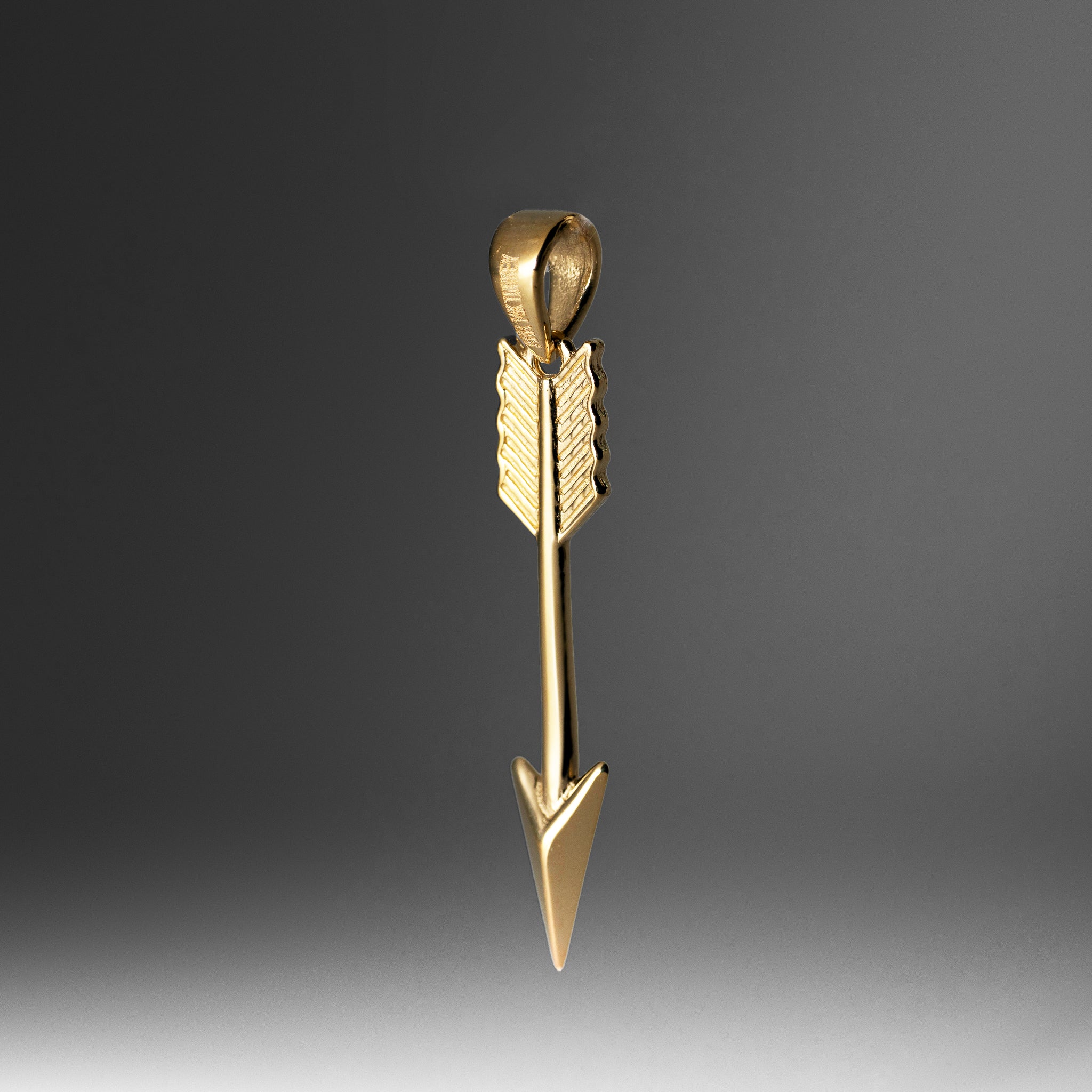 Gold Polished 3D Arrow Pendant Model-K5404 - Charlie & Co. Jewelry