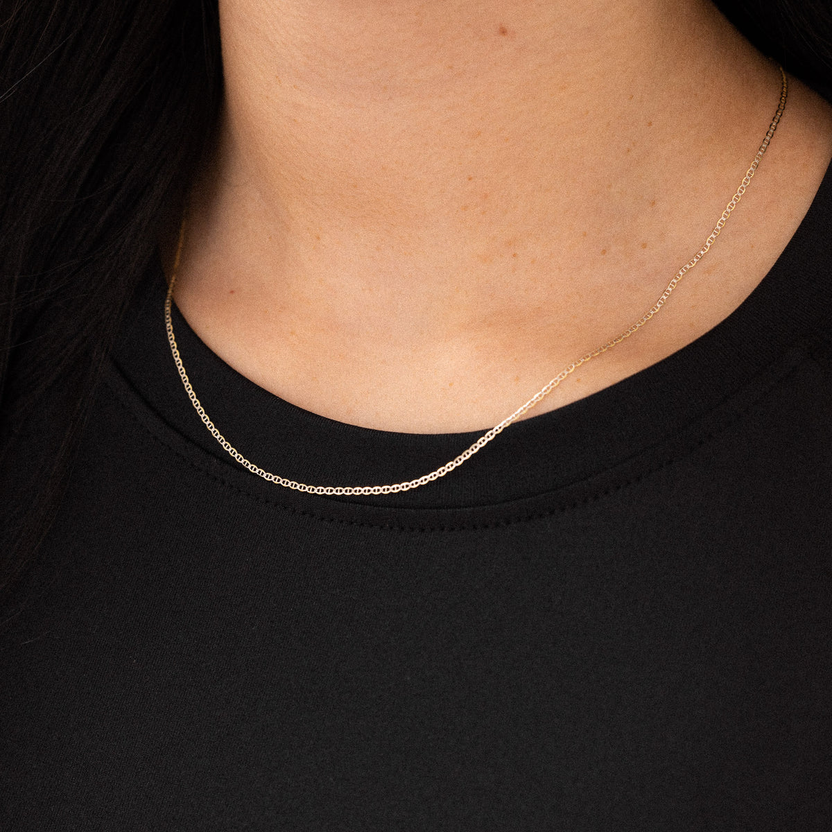 14k Gold 1.5mm Two-Tone Flat Mariner Chain - Model CH-0270