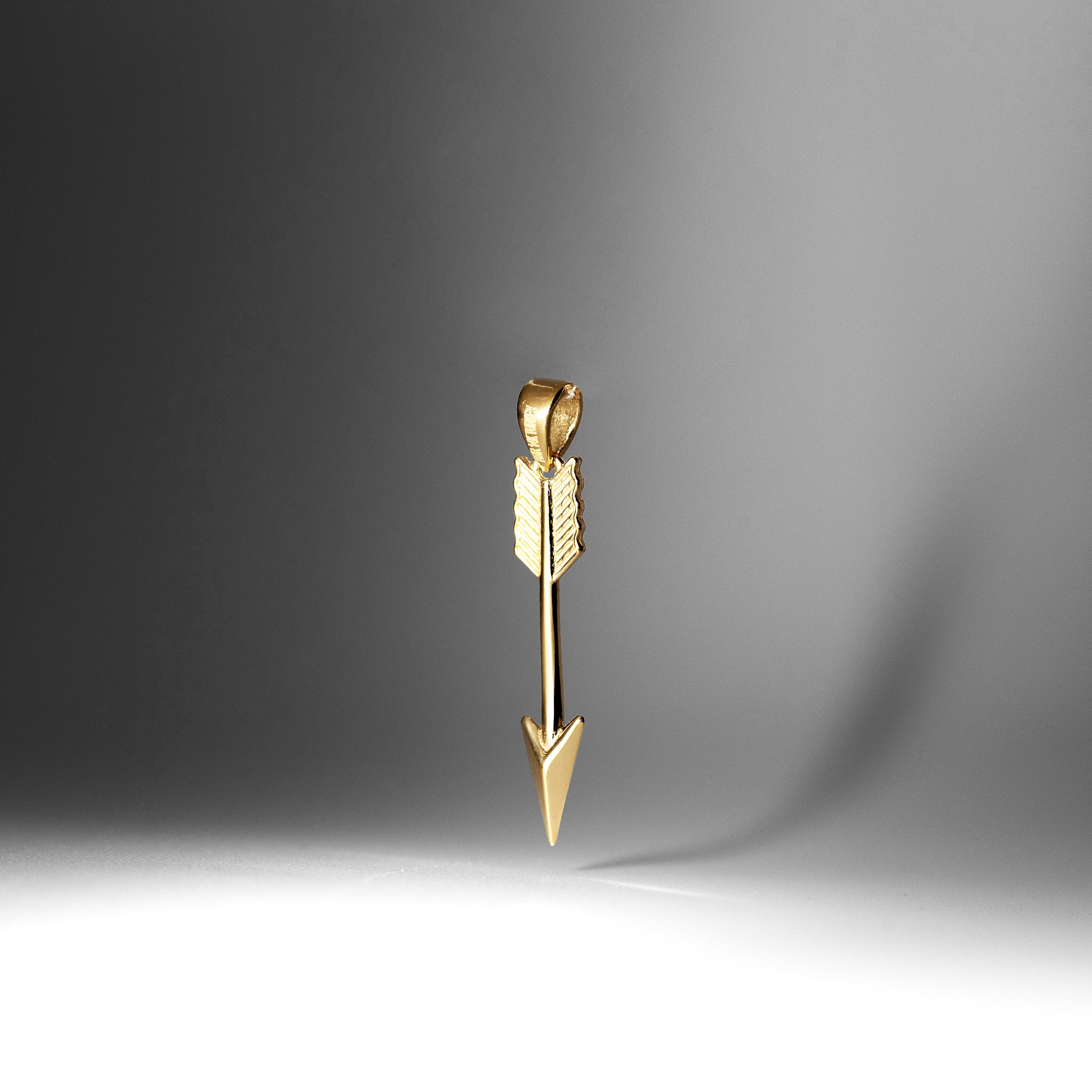 Gold Polished 3D Arrow Pendant Model-K5404 - Charlie & Co. Jewelry