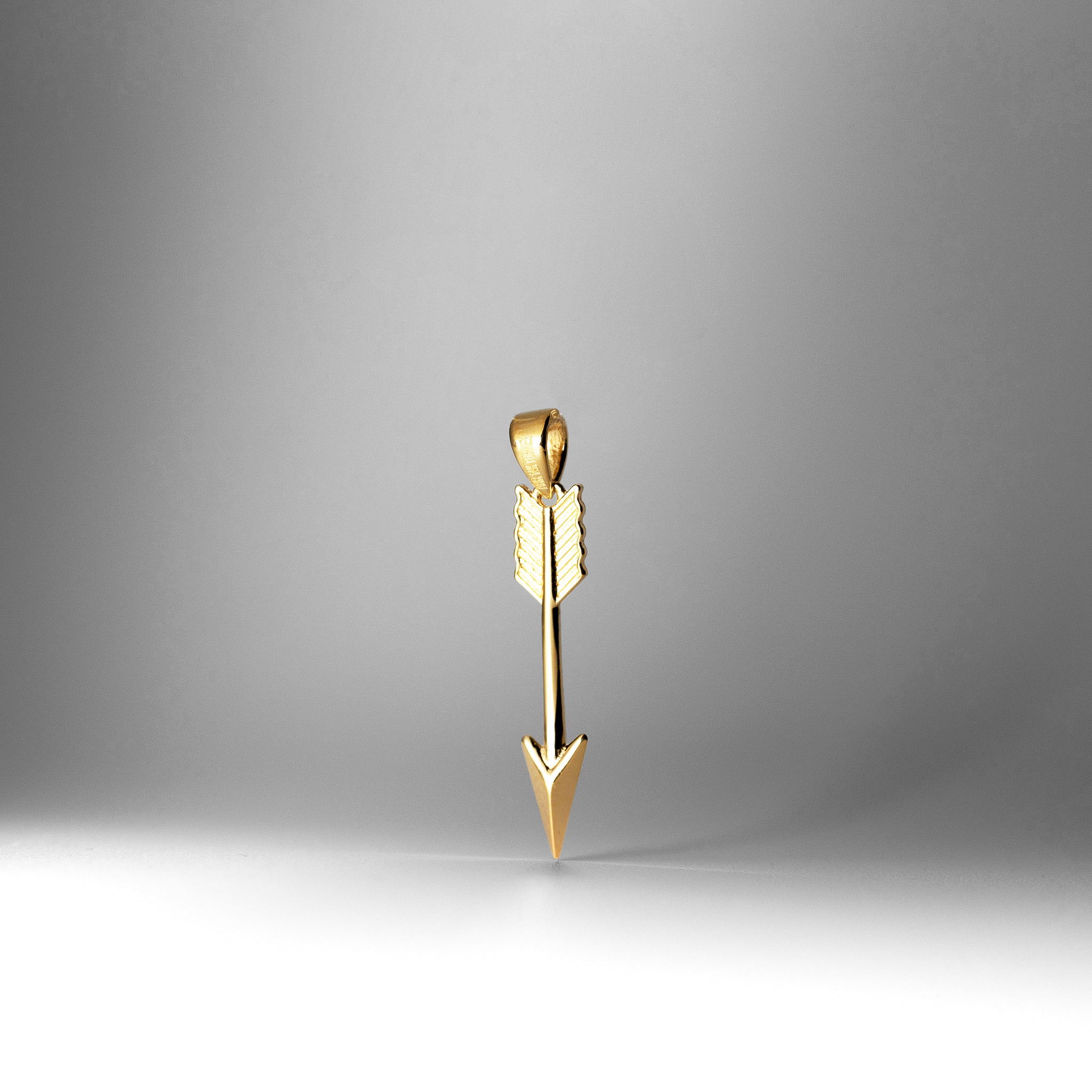 Gold Polished 3D Arrow Pendant Model-K5404 - Charlie & Co. Jewelry
