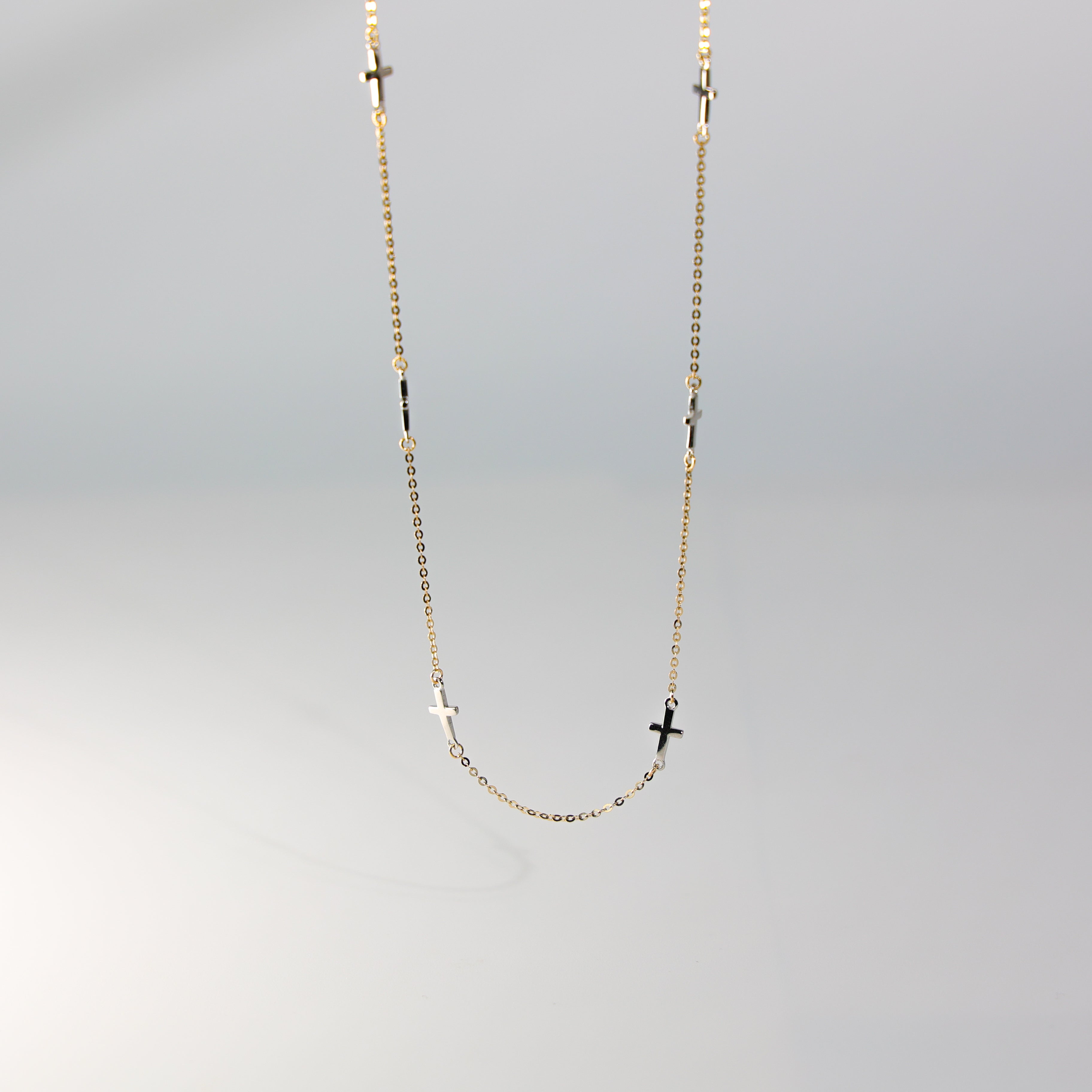 14K Gold Multiple Crosses Necklace Model-NK0215 - Charlie & Co. Jewelry