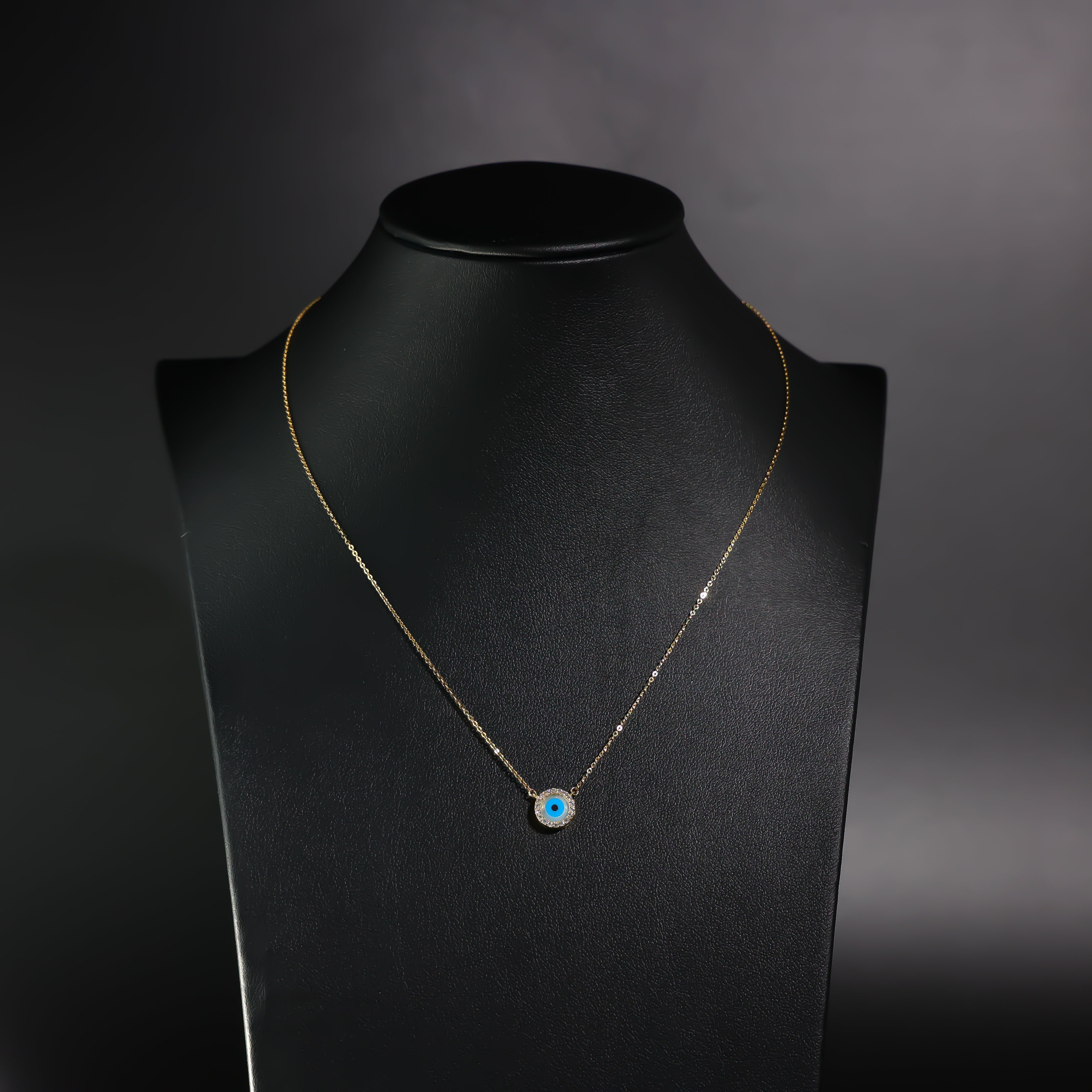 14K Gold Evil Eye Necklace Model-NK0229 - Charlie & Co. Jewelry