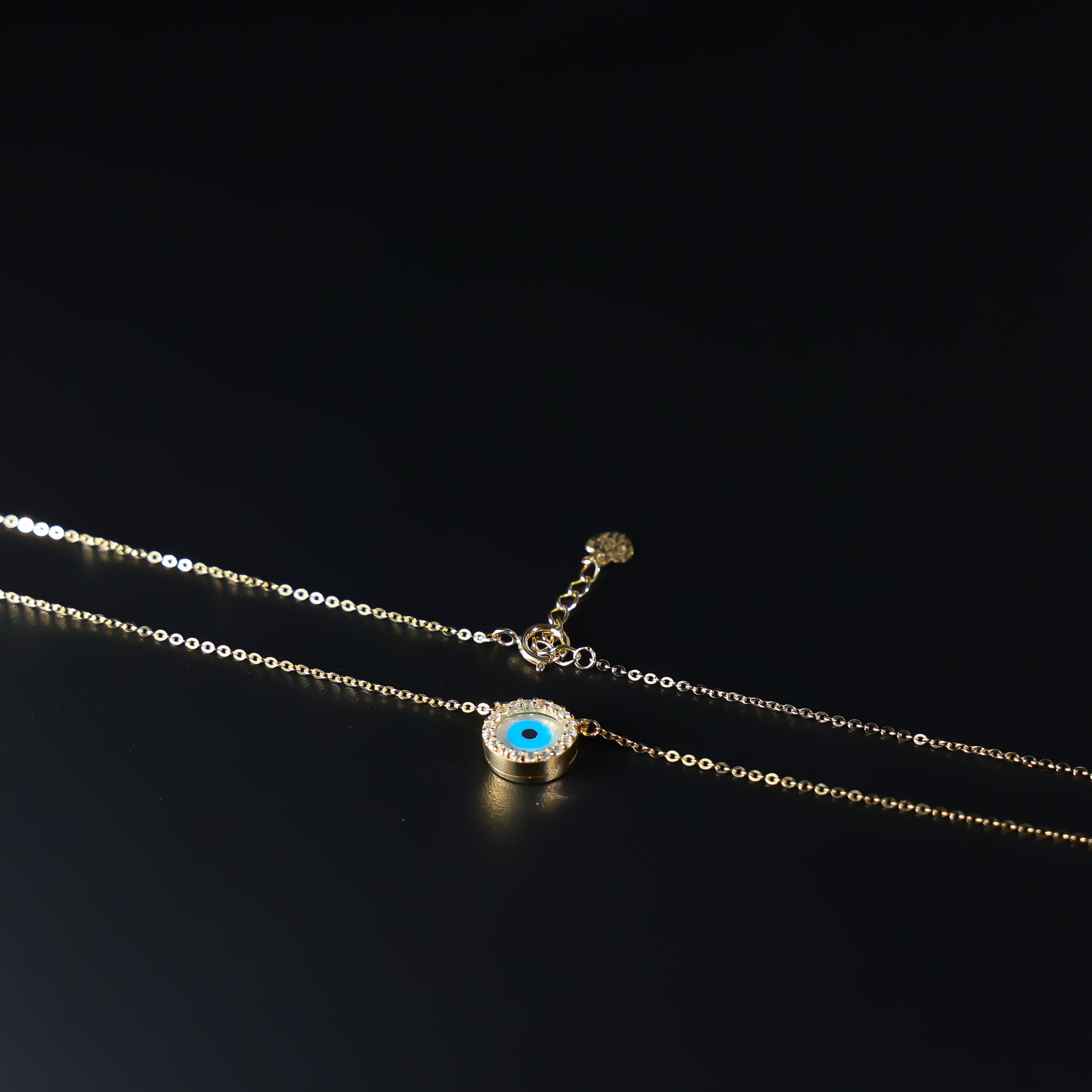 14K Gold Evil Eye Necklace Model-NK0229 - Charlie & Co. Jewelry