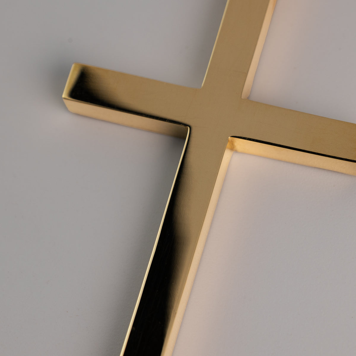 14K Gold Absolute Block Cross Pendant