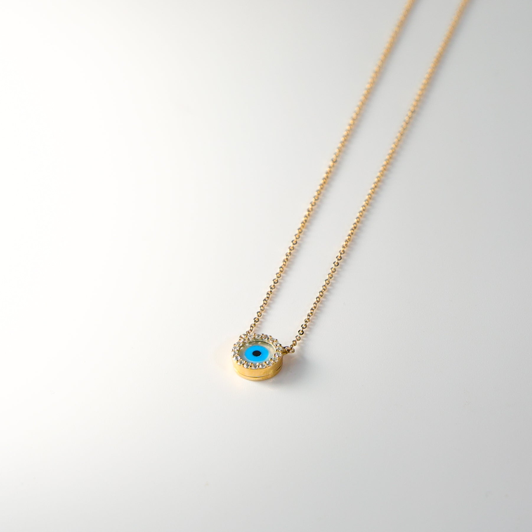 14K Gold Evil Eye Necklace Model-NK0229 - Charlie & Co. Jewelry