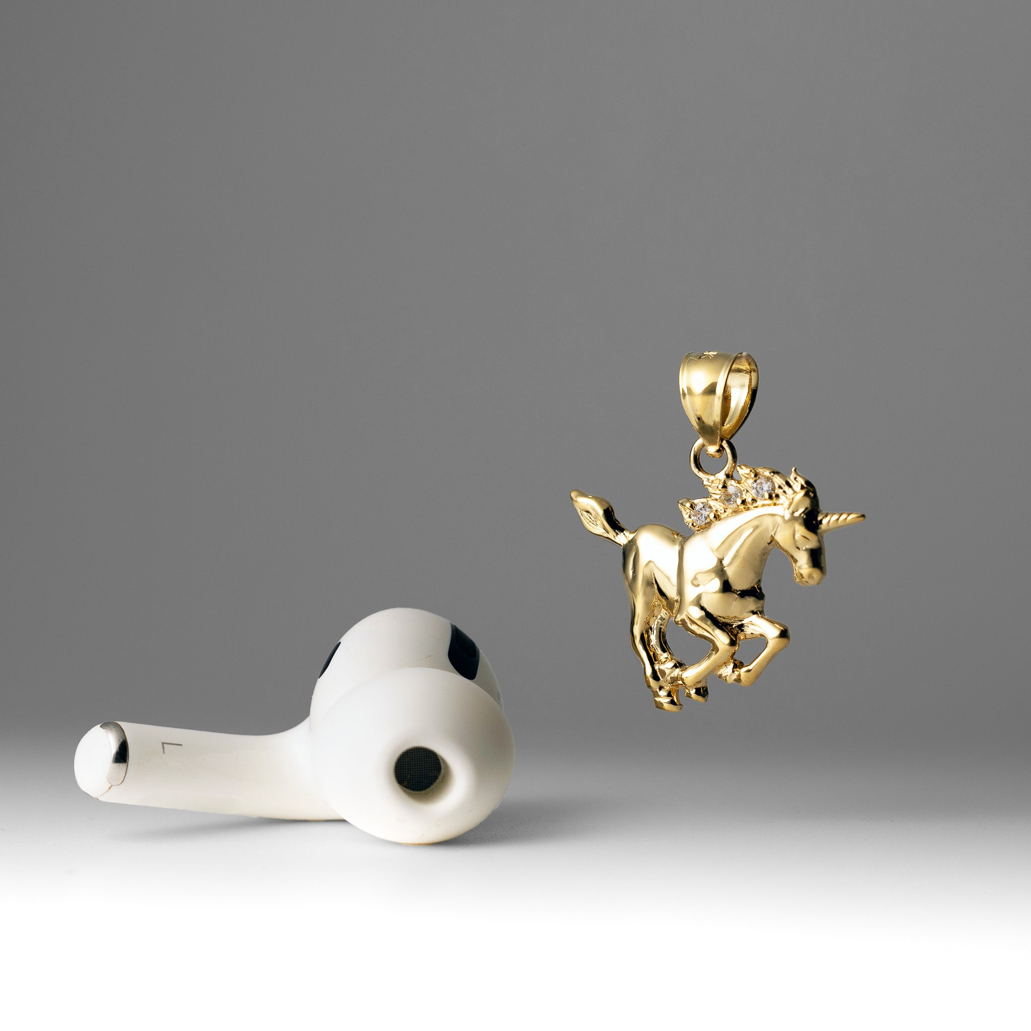 Gold Flying Pegasus Unicorn Pendant Necklace - Model PT2650 - Charlie & Co. Jewelry