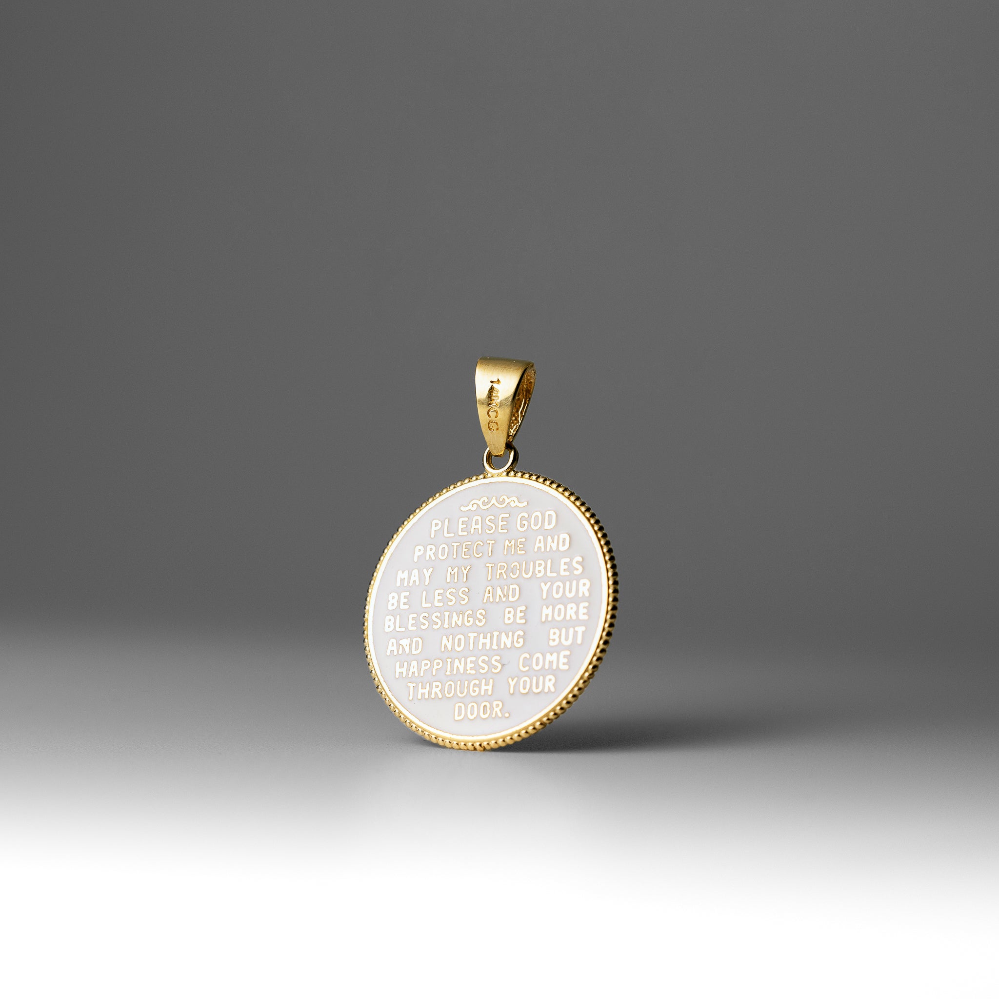 Gold US Marine Corps Double Sided Round Pendant Necklace - Model PT2848 - Charlie & Co. Jewelry