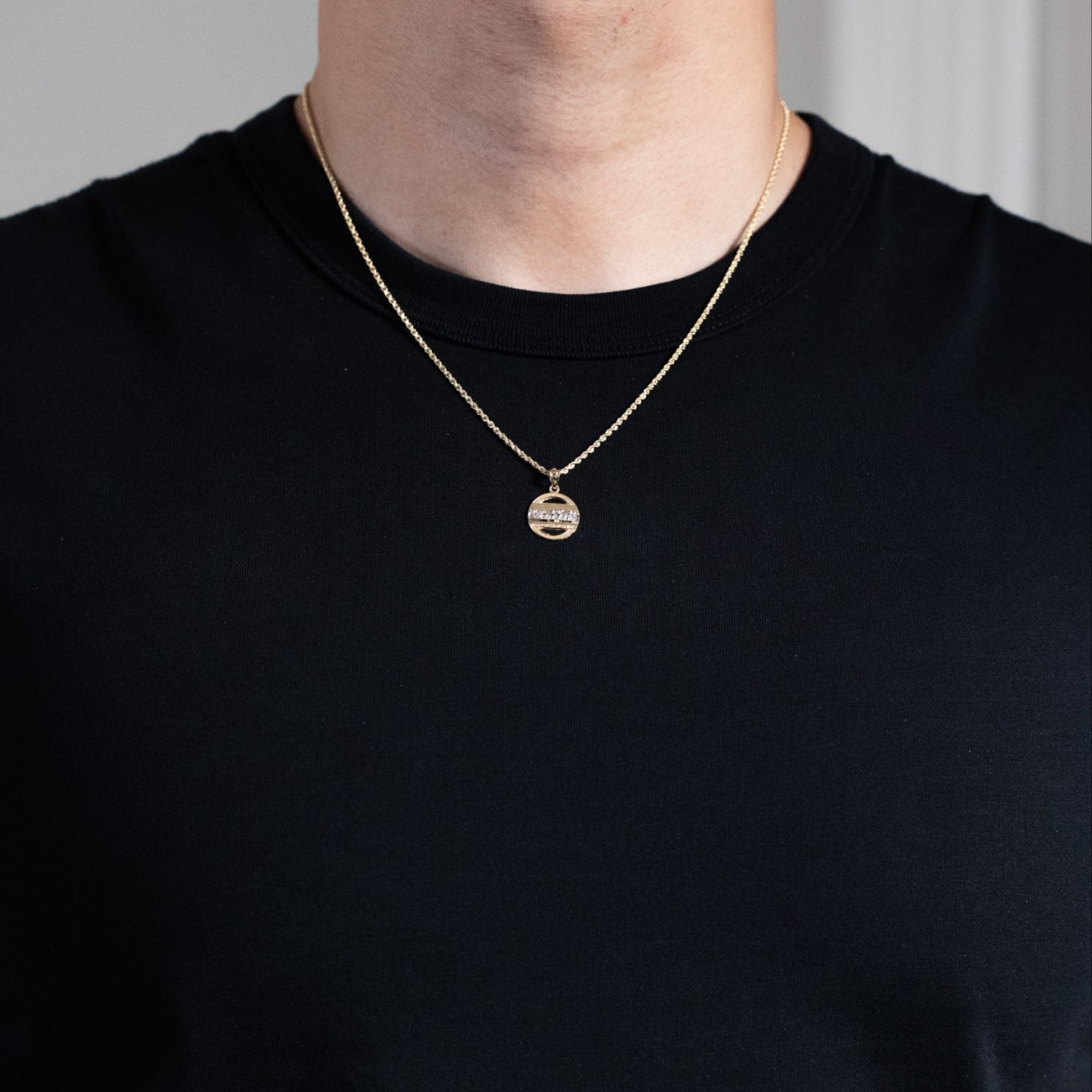 Gold Small Round Medal Last Supper Pendant - Model PT2270 - Charlie & Co. Jewelry